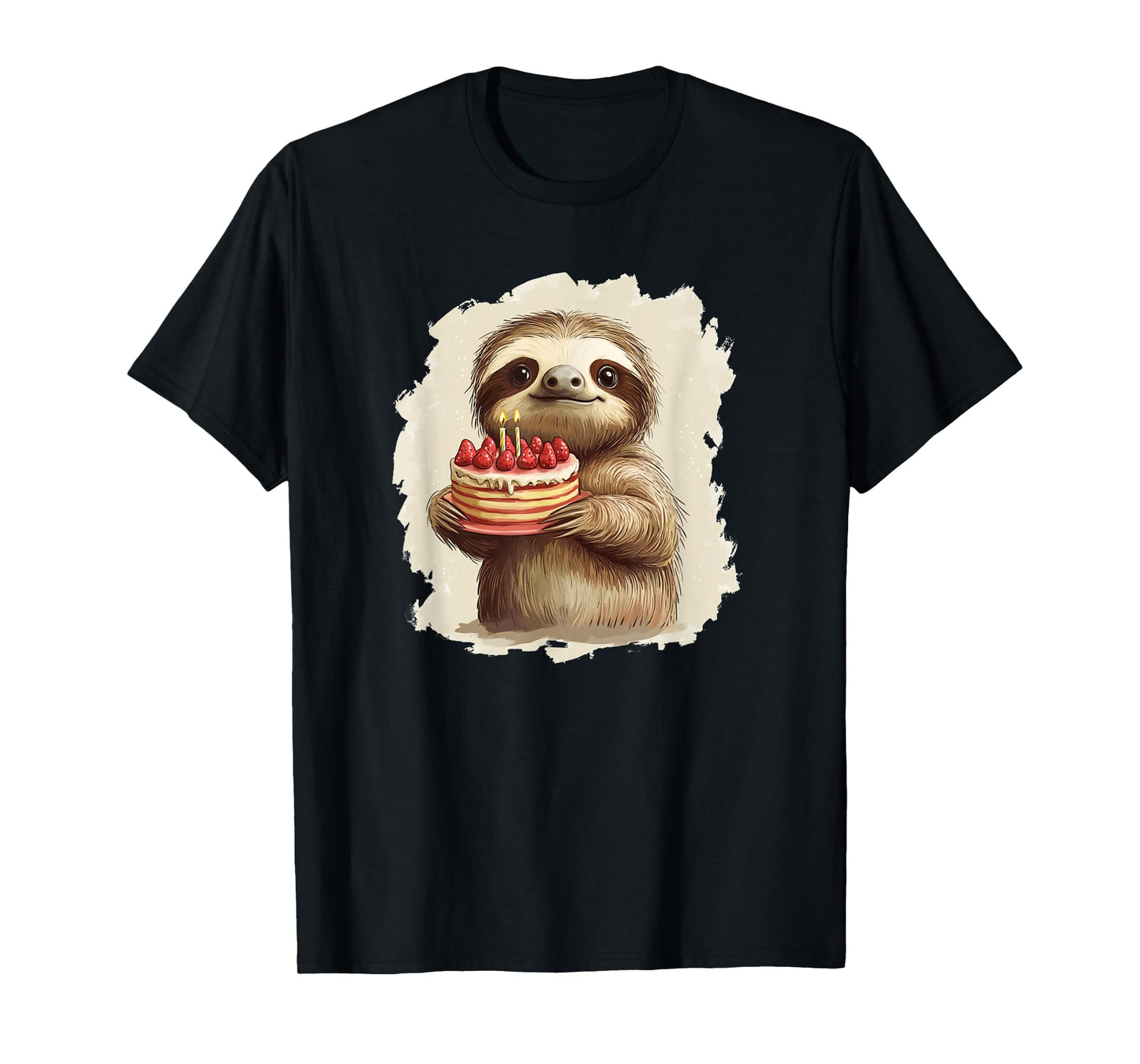 Fruity Birthday Cake with Sloth Costume for Boys and Girls T-Shirt