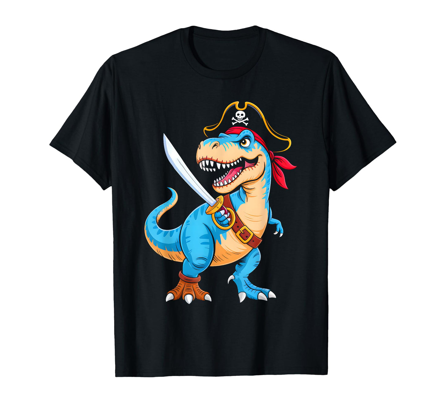 Pirate Dinosaur T Rex Boys Kids Funny Halloween Costume T-Shirt