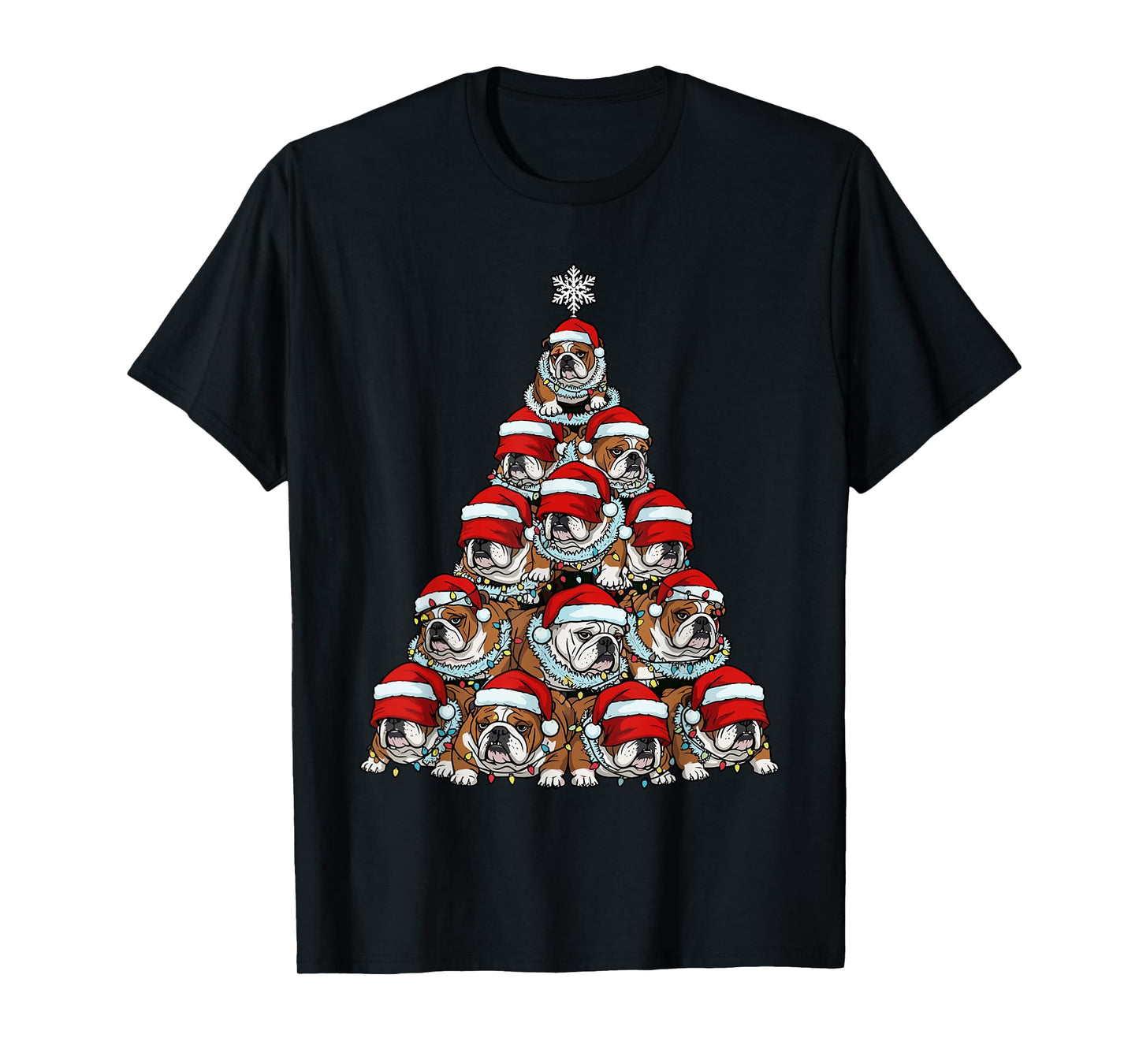 Dog Christmas Outfit, Bulldog Christmas Tree T-Shirt