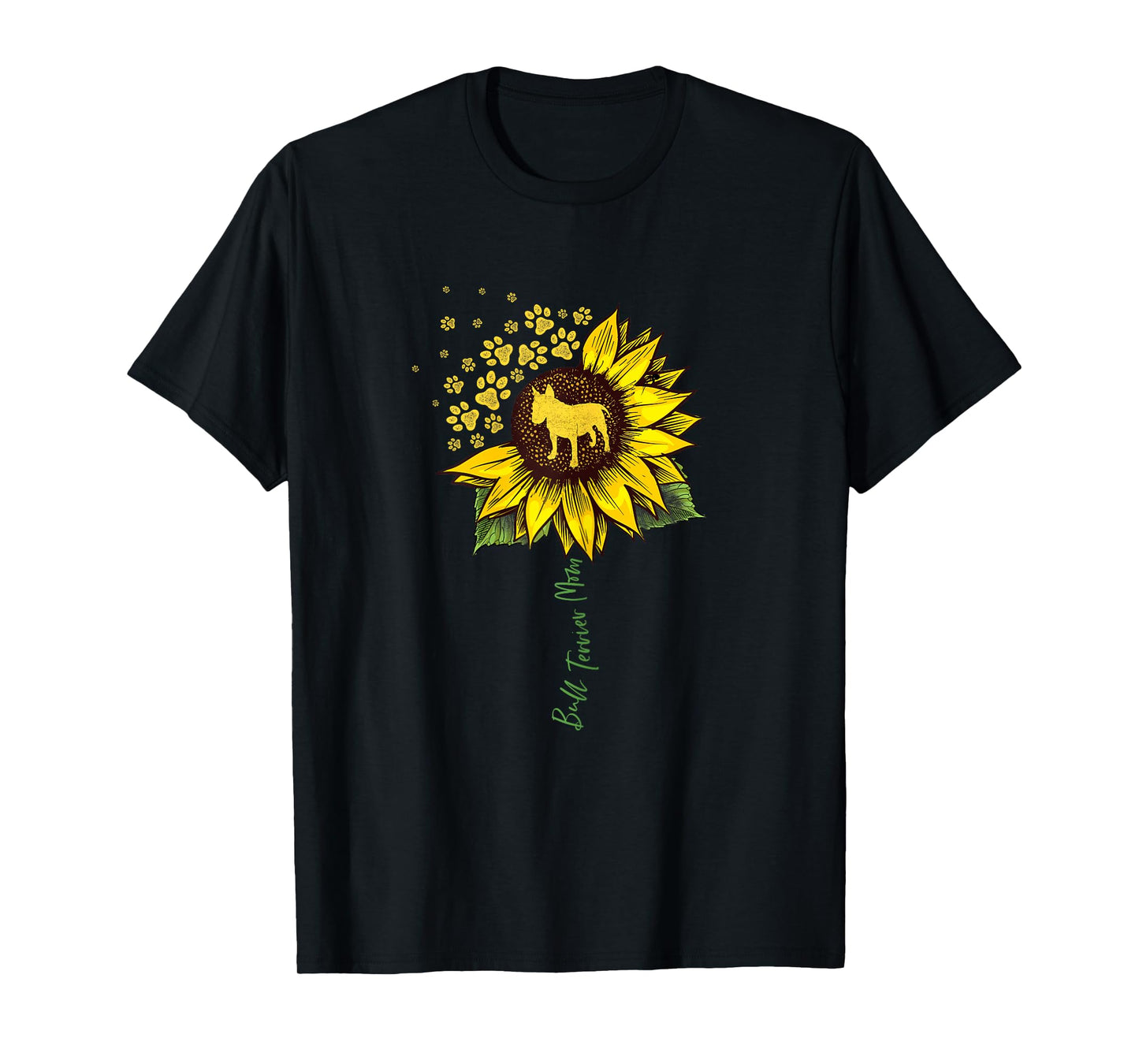 Bull Terrier Mom Sunflower Bull Terrier Lover Gifts Dog Mama T-Shirt