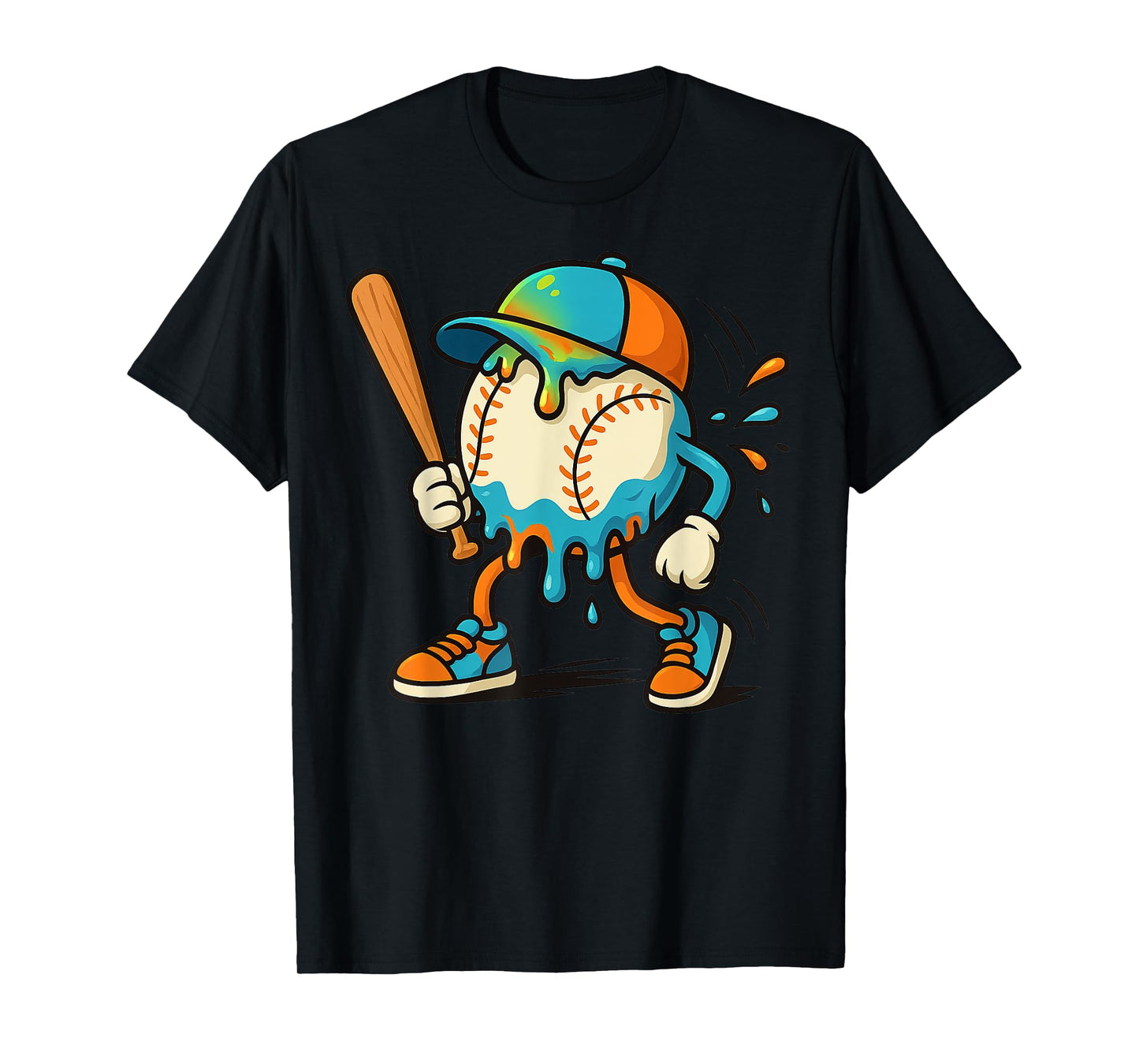 Baseball Drip Team for Boys Ice Cream Cool T-Shirt