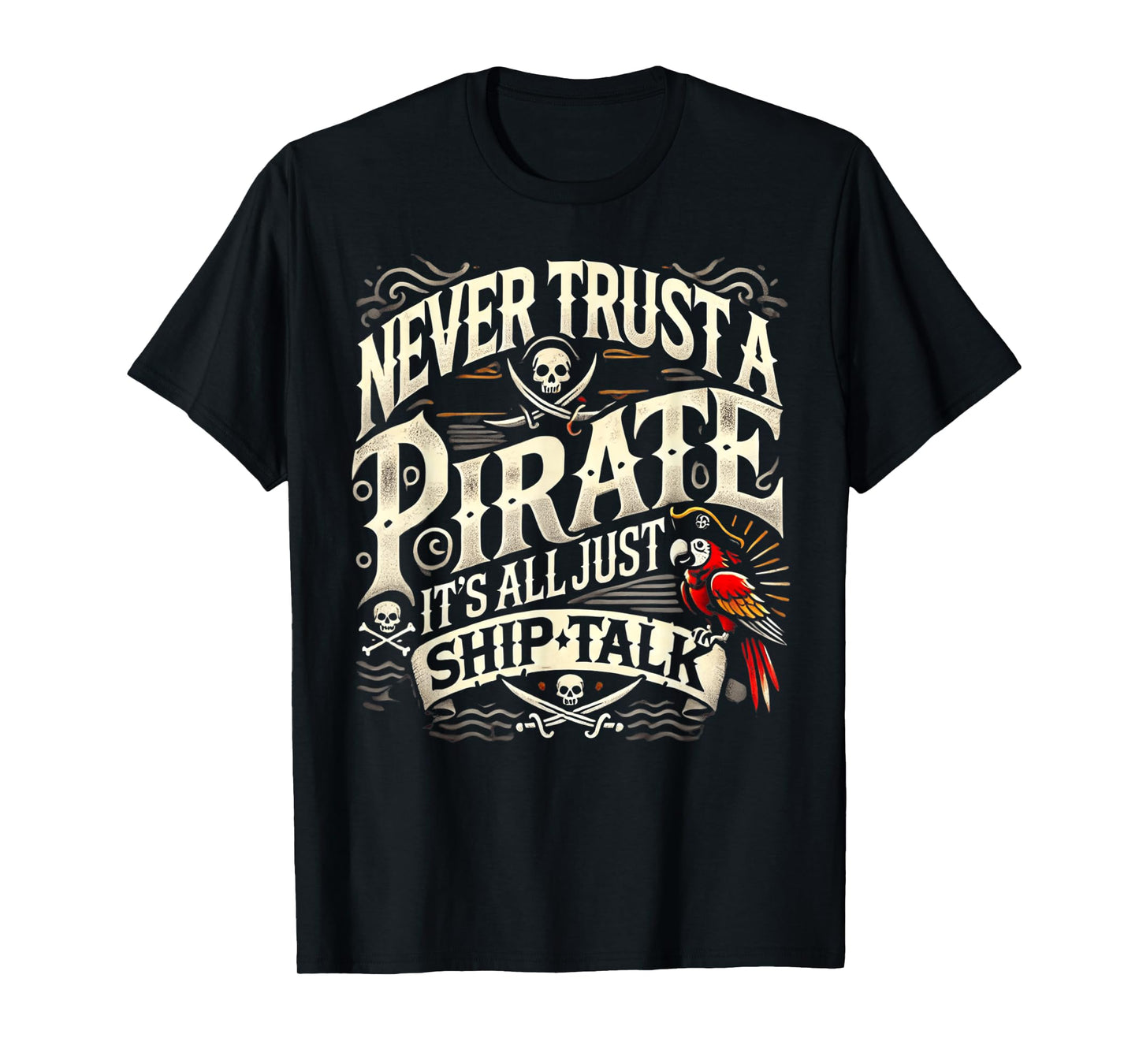 Funny Pirate Freebooter Jolly Roger Pirate Costume T-Shirt