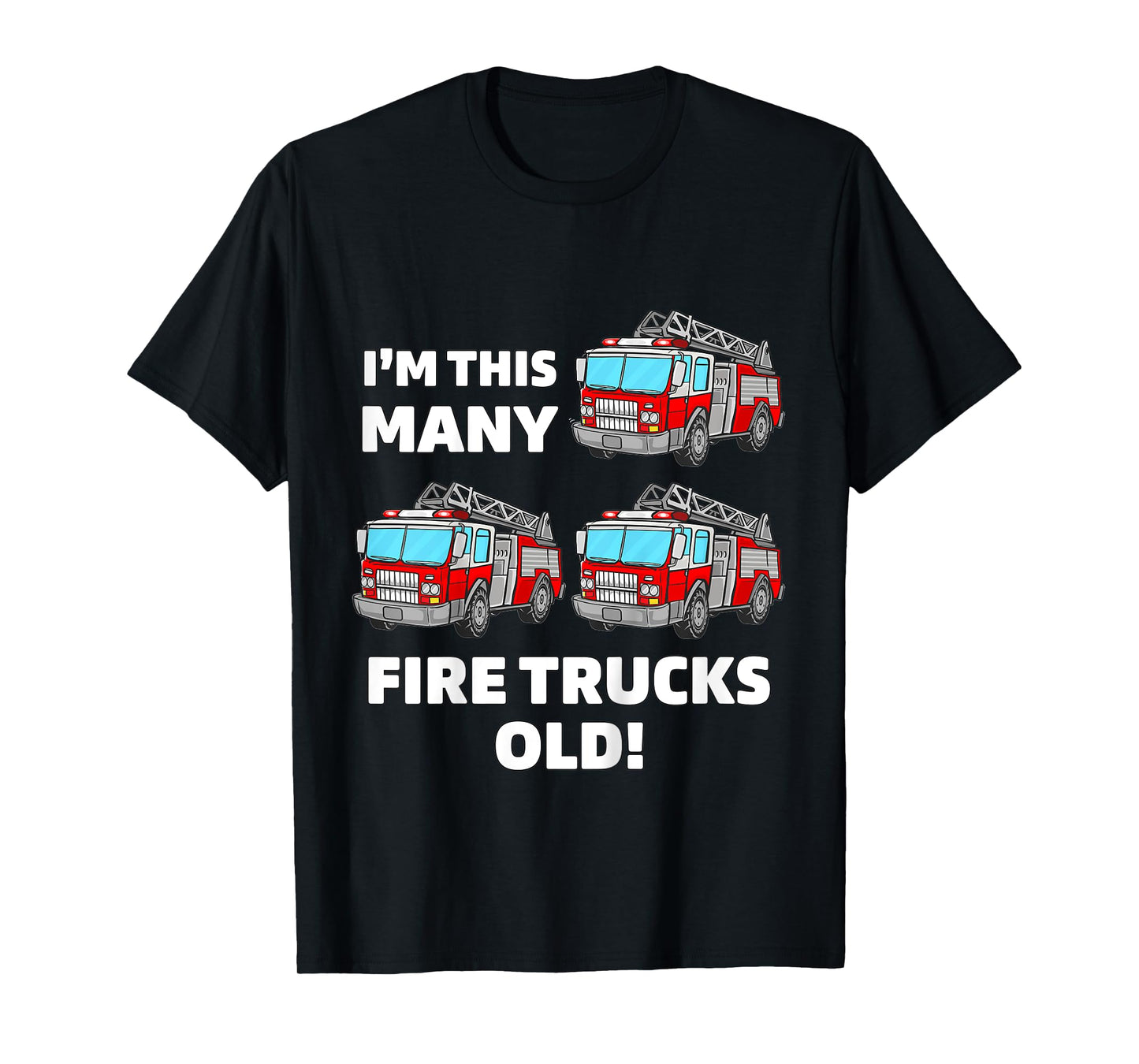 Kids Fire Truck 3rd Birthday Boy Toddler Firefighter 3 Three T-Shirt