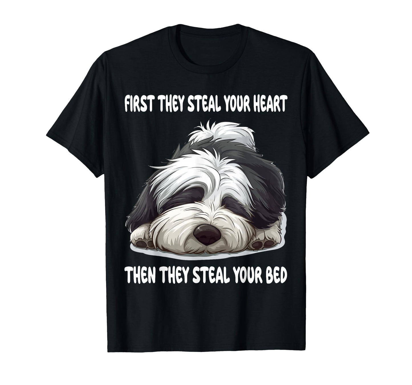 Old English Sheepdog Sleeping Pajamas Nightgown T-Shirt