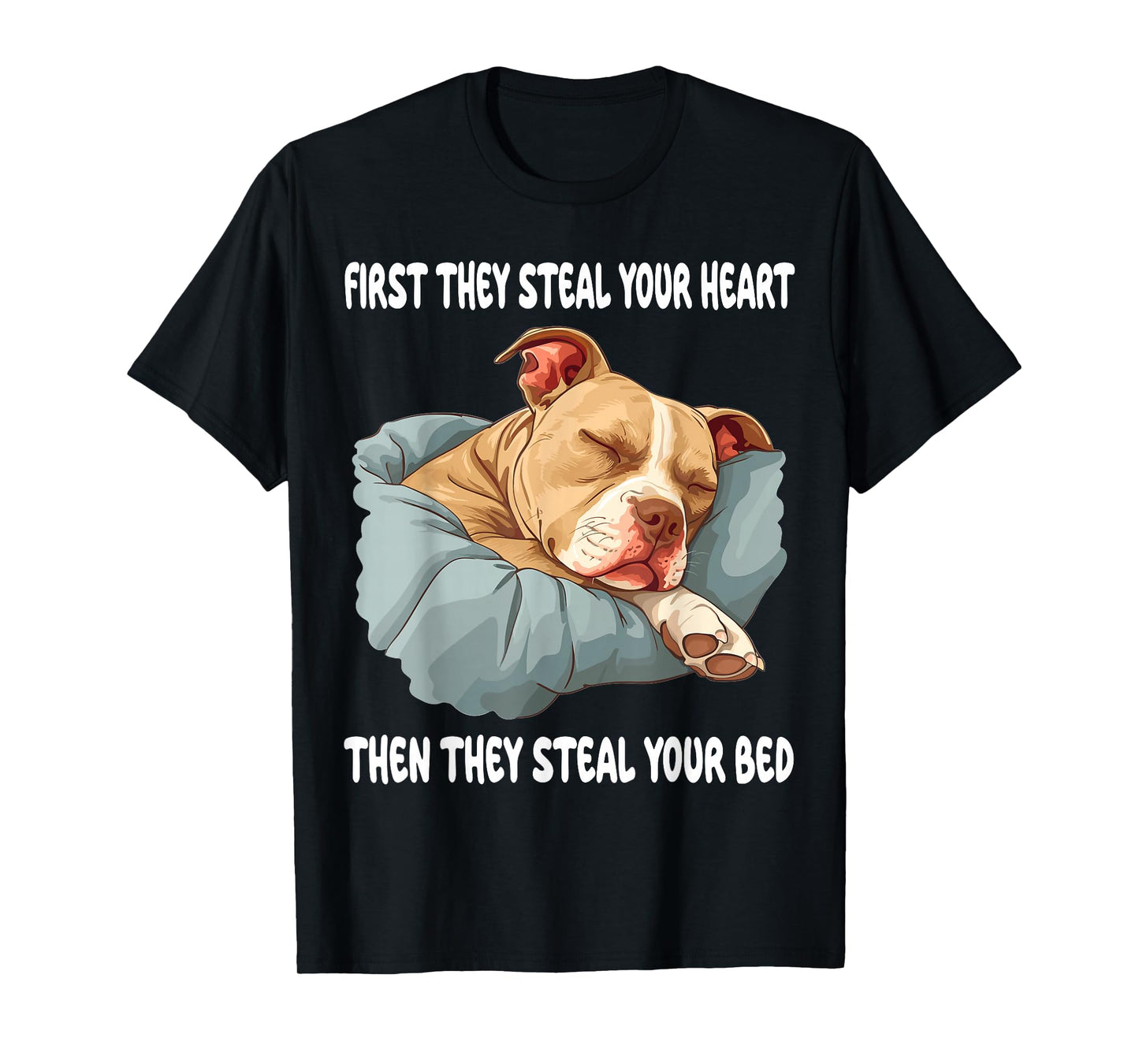 Pitbull Sleeping Pajamas Nightgown T-Shirt