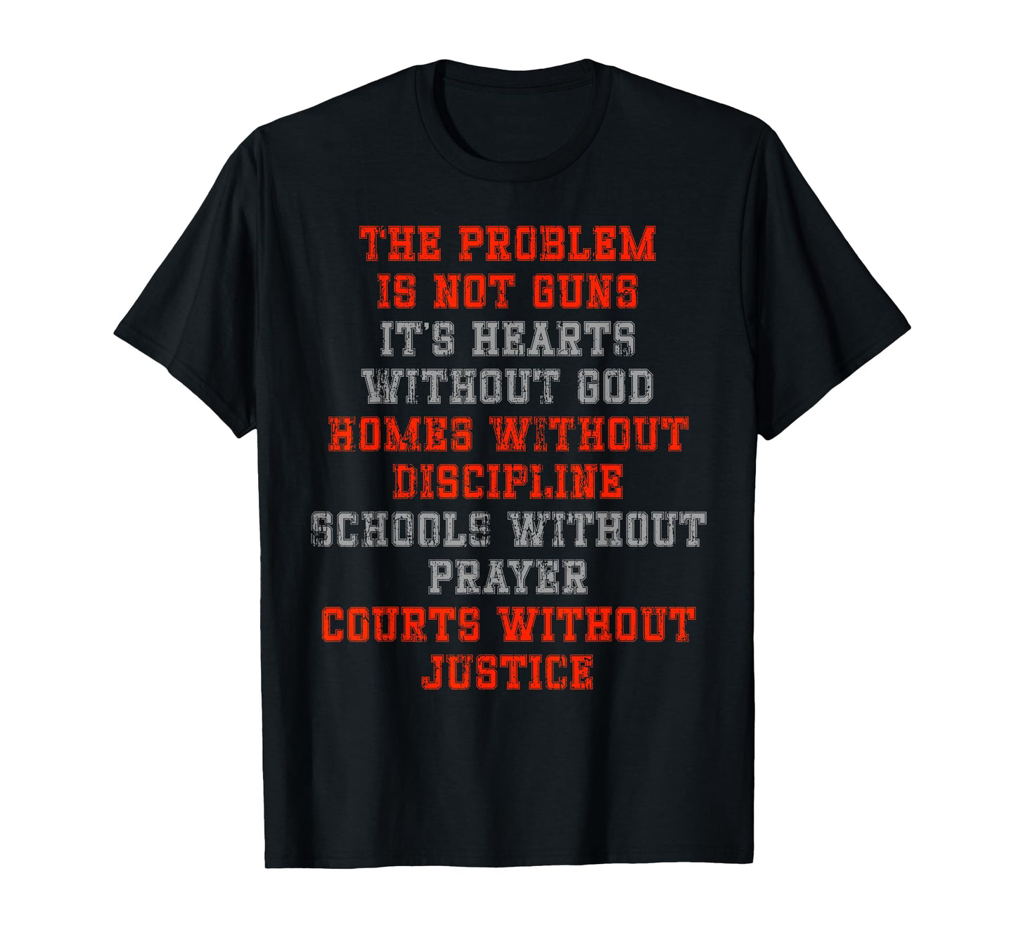 The Problem is not Guns It's Hearts Without GOD T-Shirt