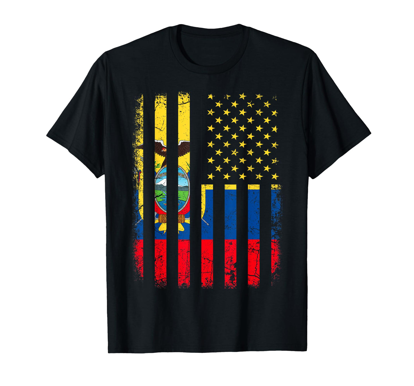 Ecuadorian American Flag Ecuadorian Roots Ecuador America T-Shirt
