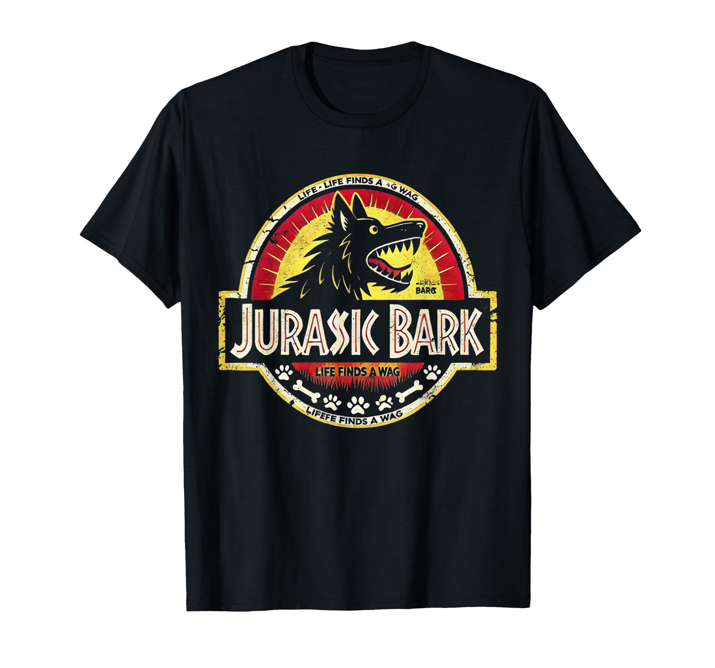 Jurassic Bark, Dog Lover, Funny Parody, Life finds a Wag T-Shirt for Men Women Kids