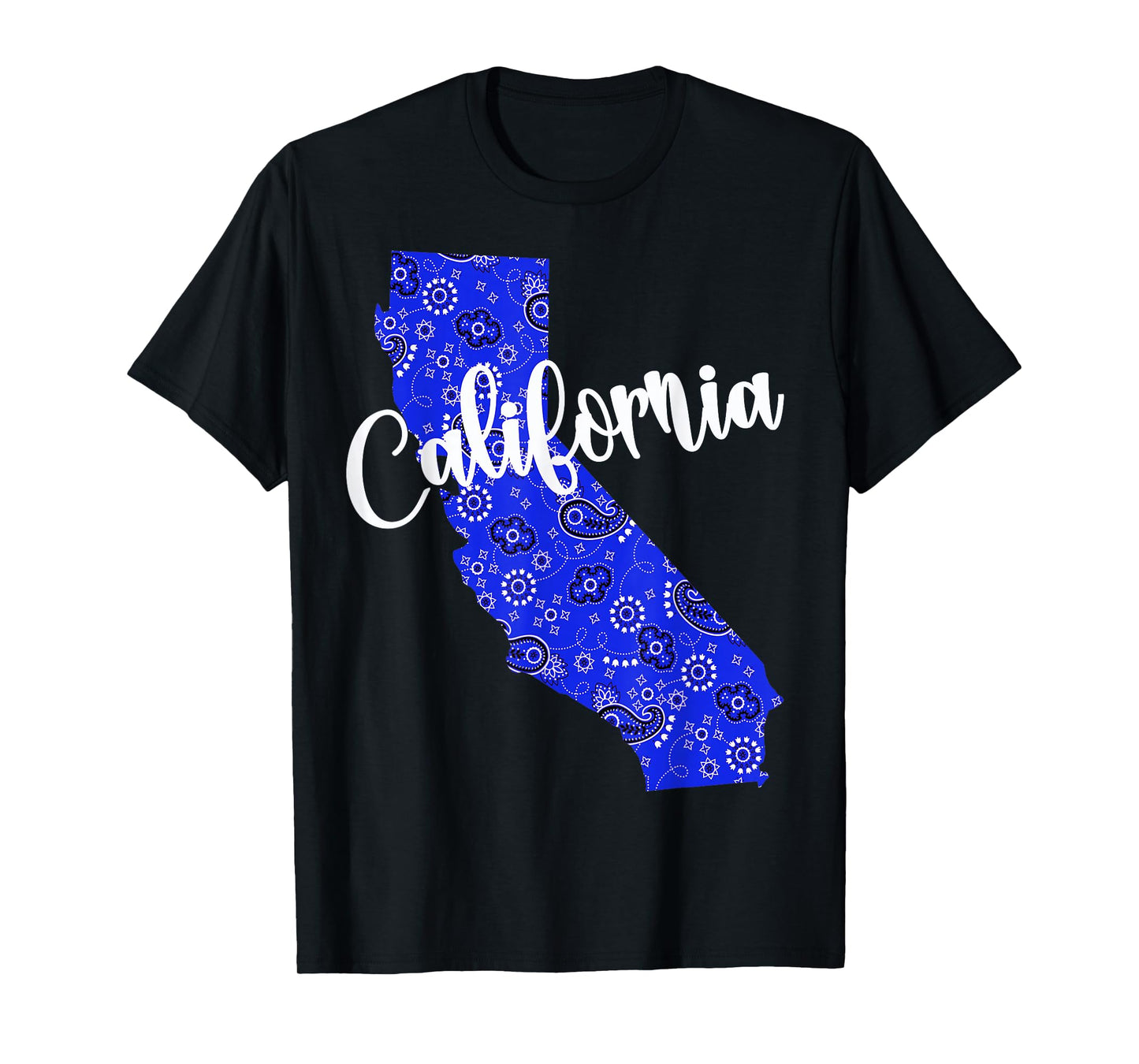 Bandana California Blue Bandanna Pattern State Pride T-Shirt