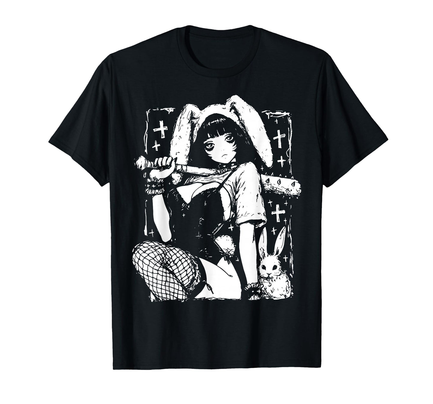 Creepy Horror Bunny Girl Anime Manga Alt Kawaii Harajuku T-Shirt