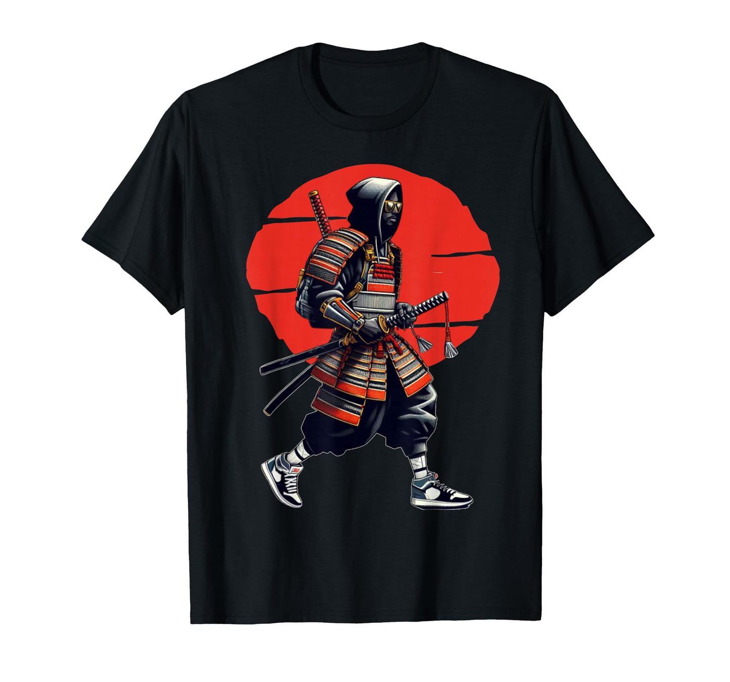 Afro American Samurai Japanese Warrior Vintage Bushido T-Shirt