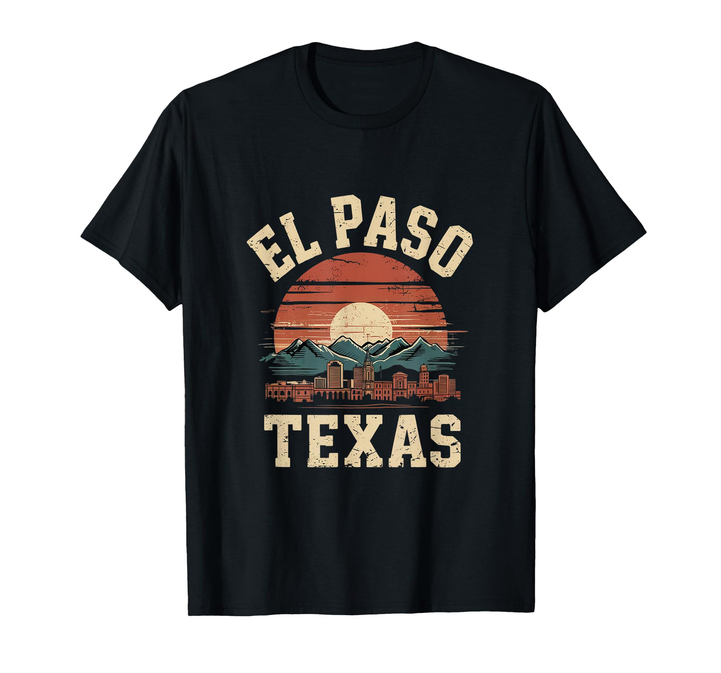 El Paso Texas Retro Cityscape Souvenir Idea T-Shirt