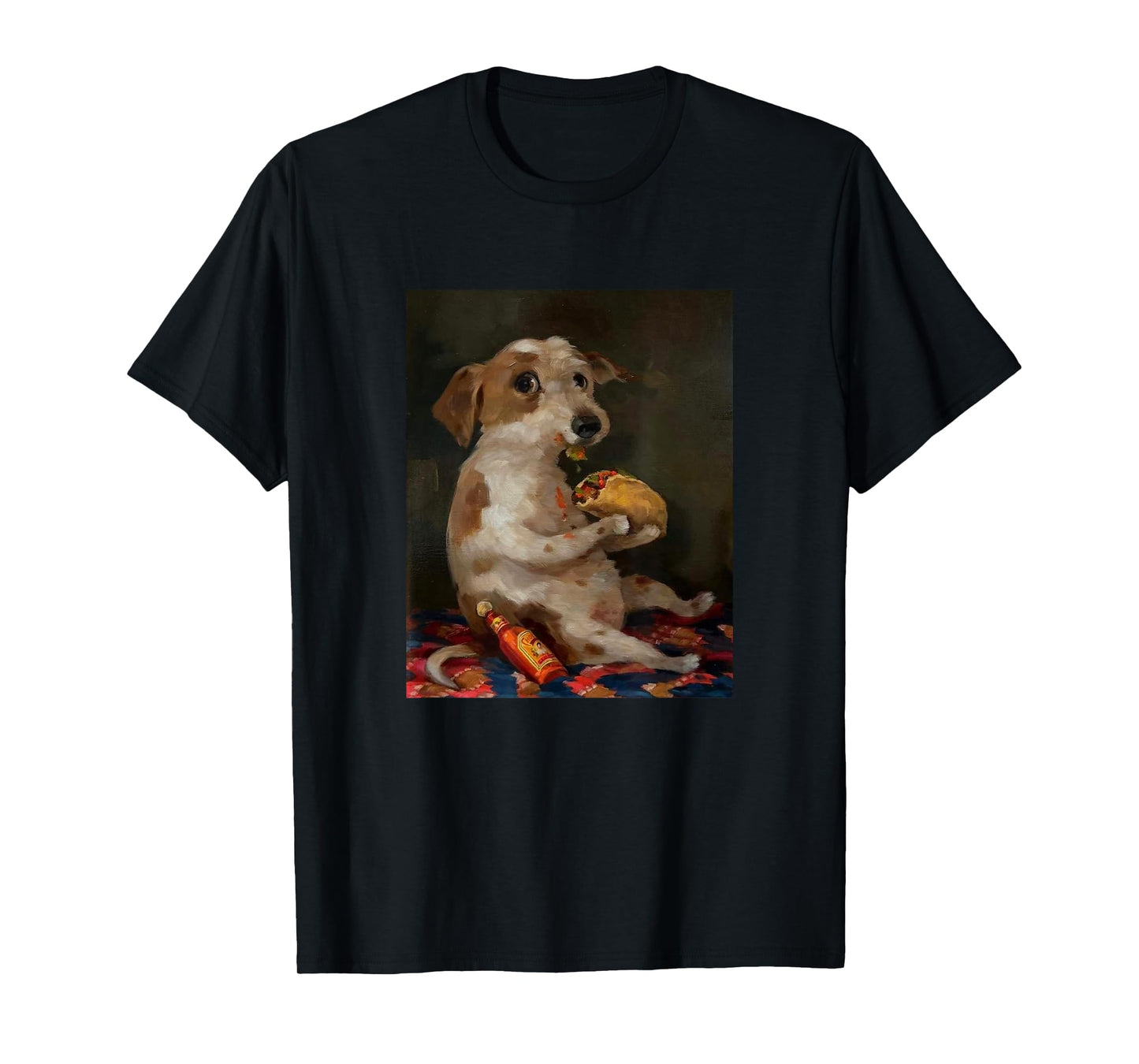 Funny Dog Eating Taco with Hot Sauce T-Shirt