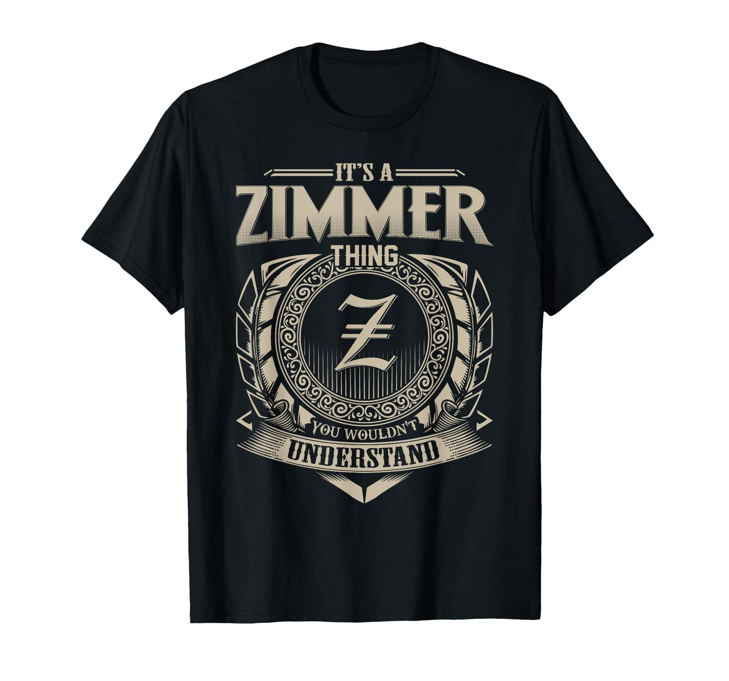 Vintage Classic ZIMMER Family Tee Apparels Unisex-Adults & Kids Black Small Crew Neck T-Shirt