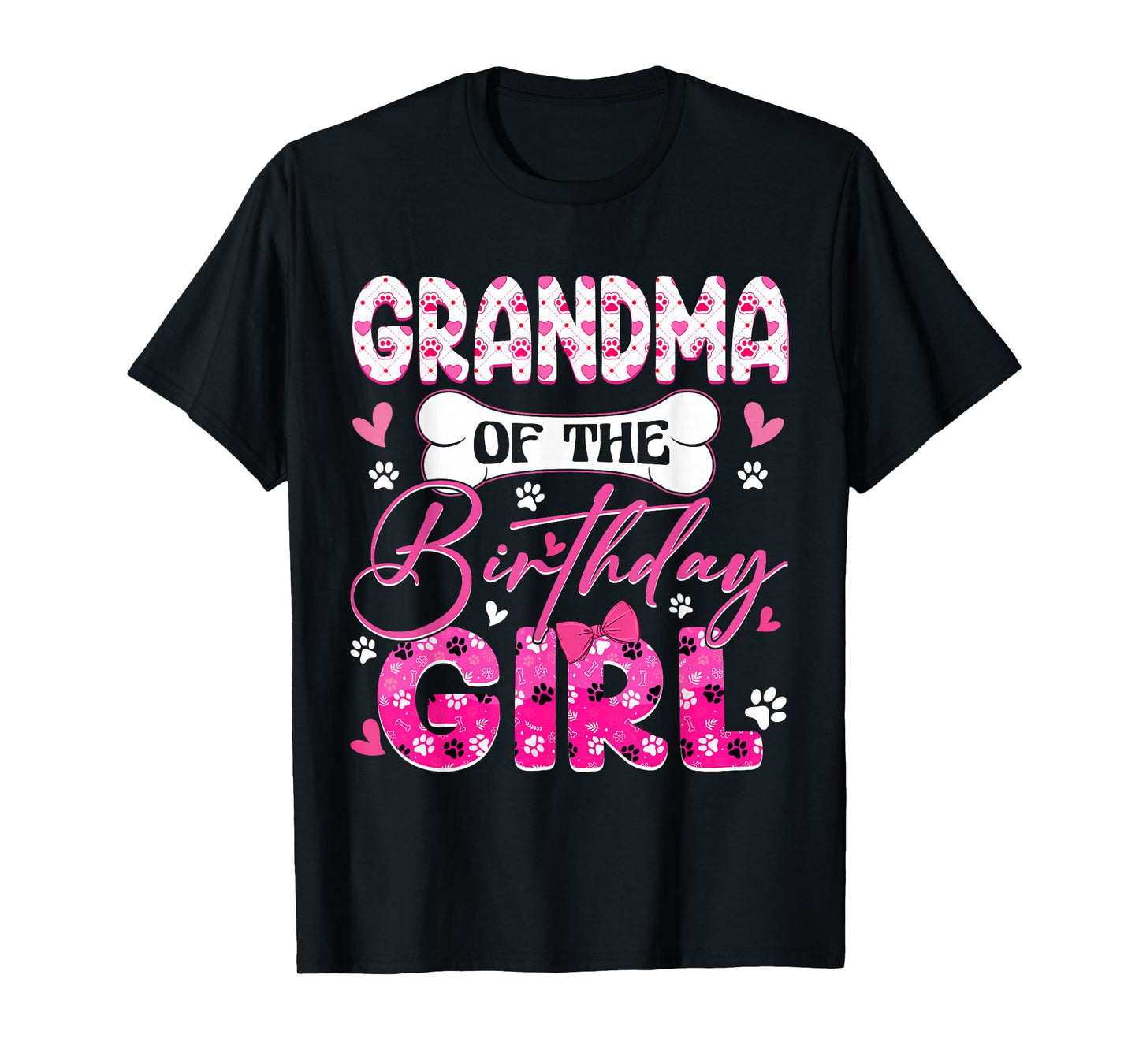 Grandma Of The Birthday Girl Dogs Paw Theme Family Party T-Shirt
