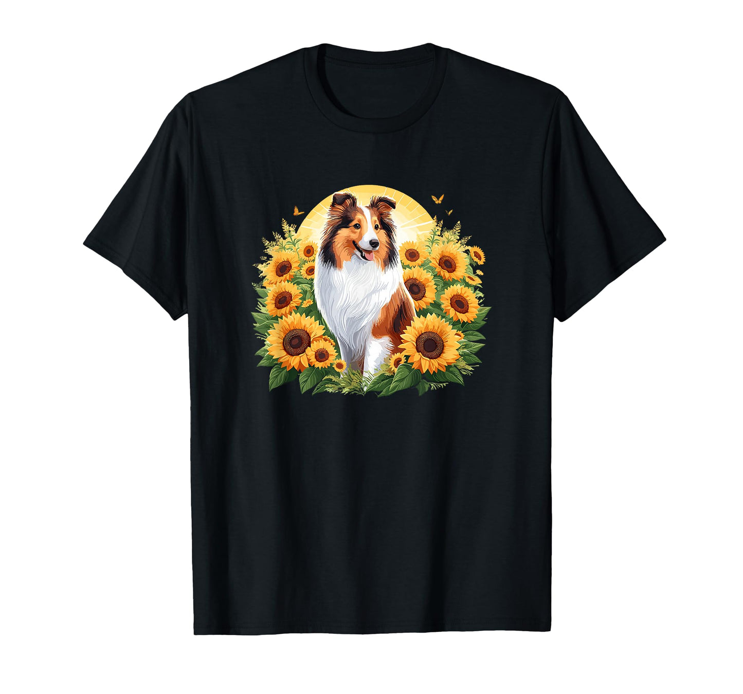 Womens Girls Kids Owner Cute Flowers Shetland Sheepdog Lover T-Shirt