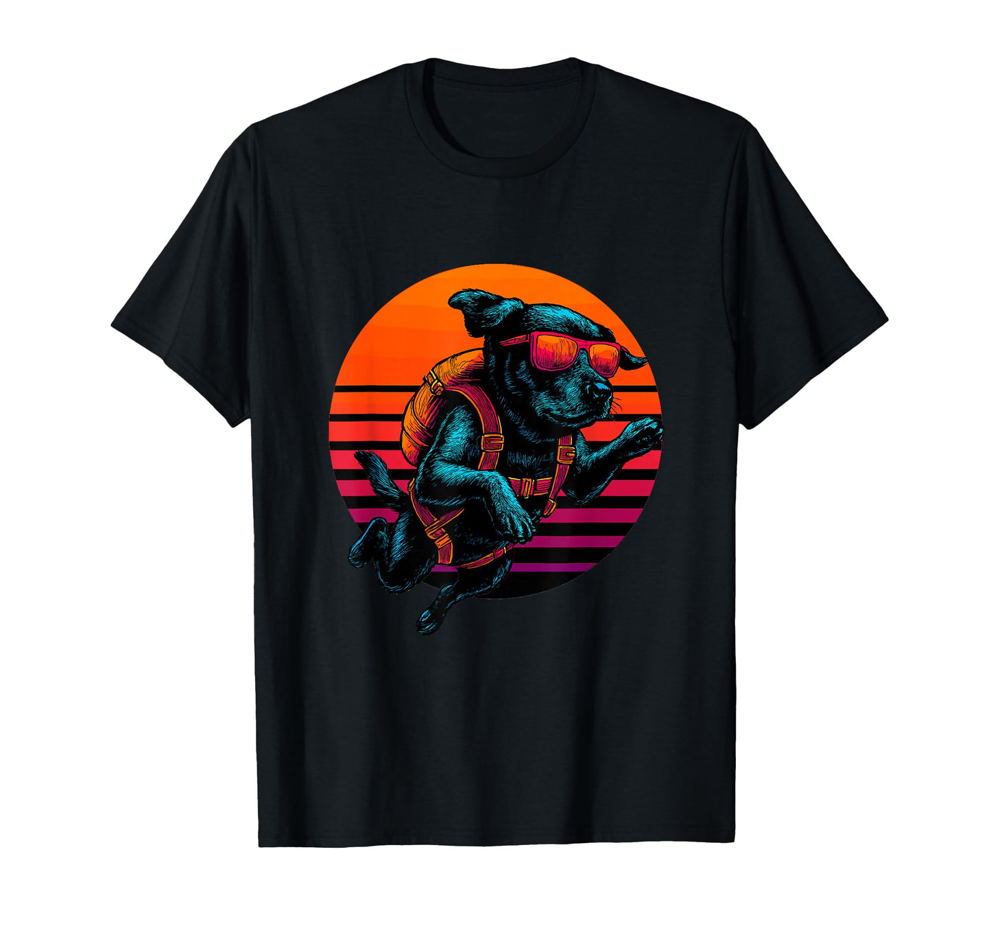 Retro Dog Skydiving Skydiver T-Shirt