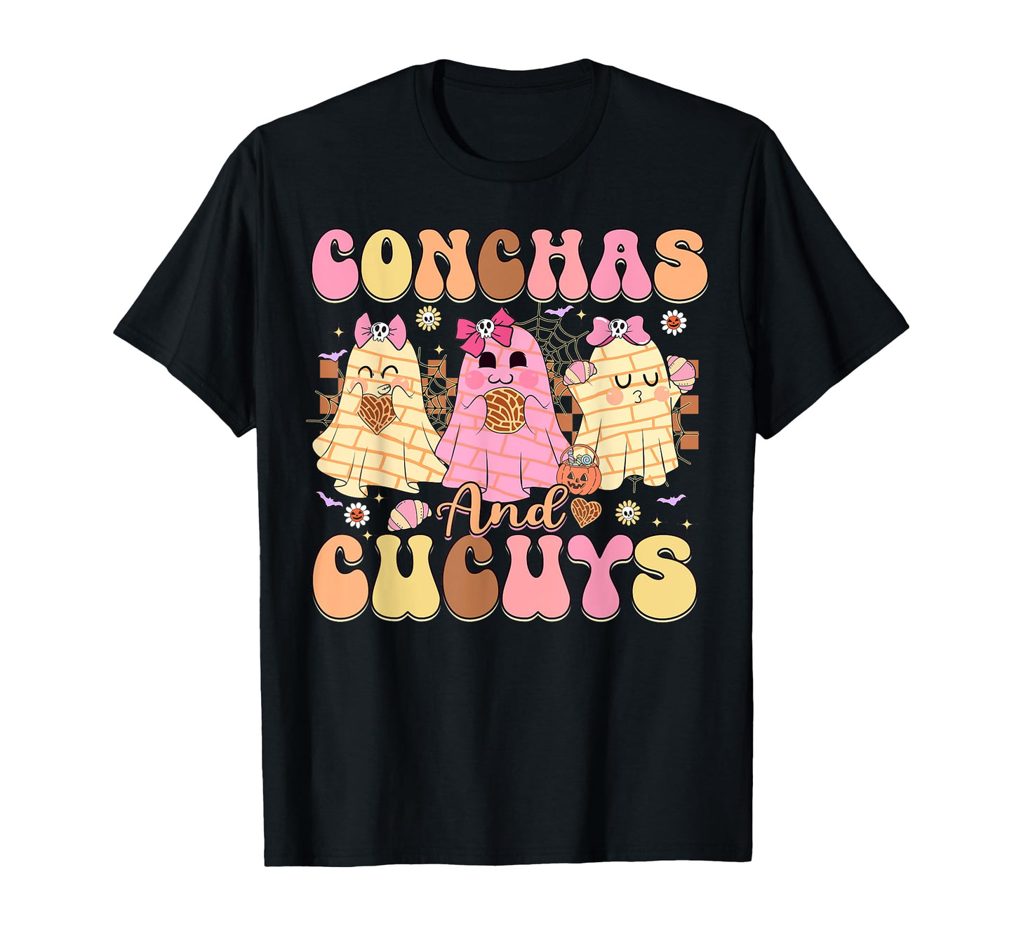 Conchas and Cucuys Mexican Coquette Ghost Halloween T-Shirt