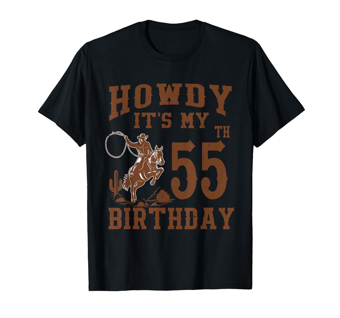 Howdy It's My 55th Birthday Western Cowboy 55 Year Old Bday T-Shirt
