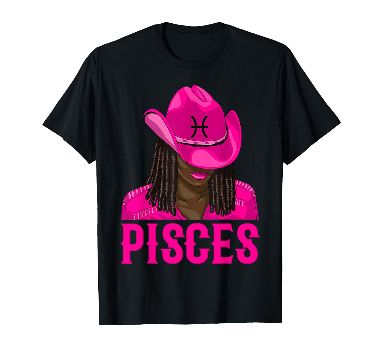 Pisces Western Cowgirl African American Black Women T-Shirt