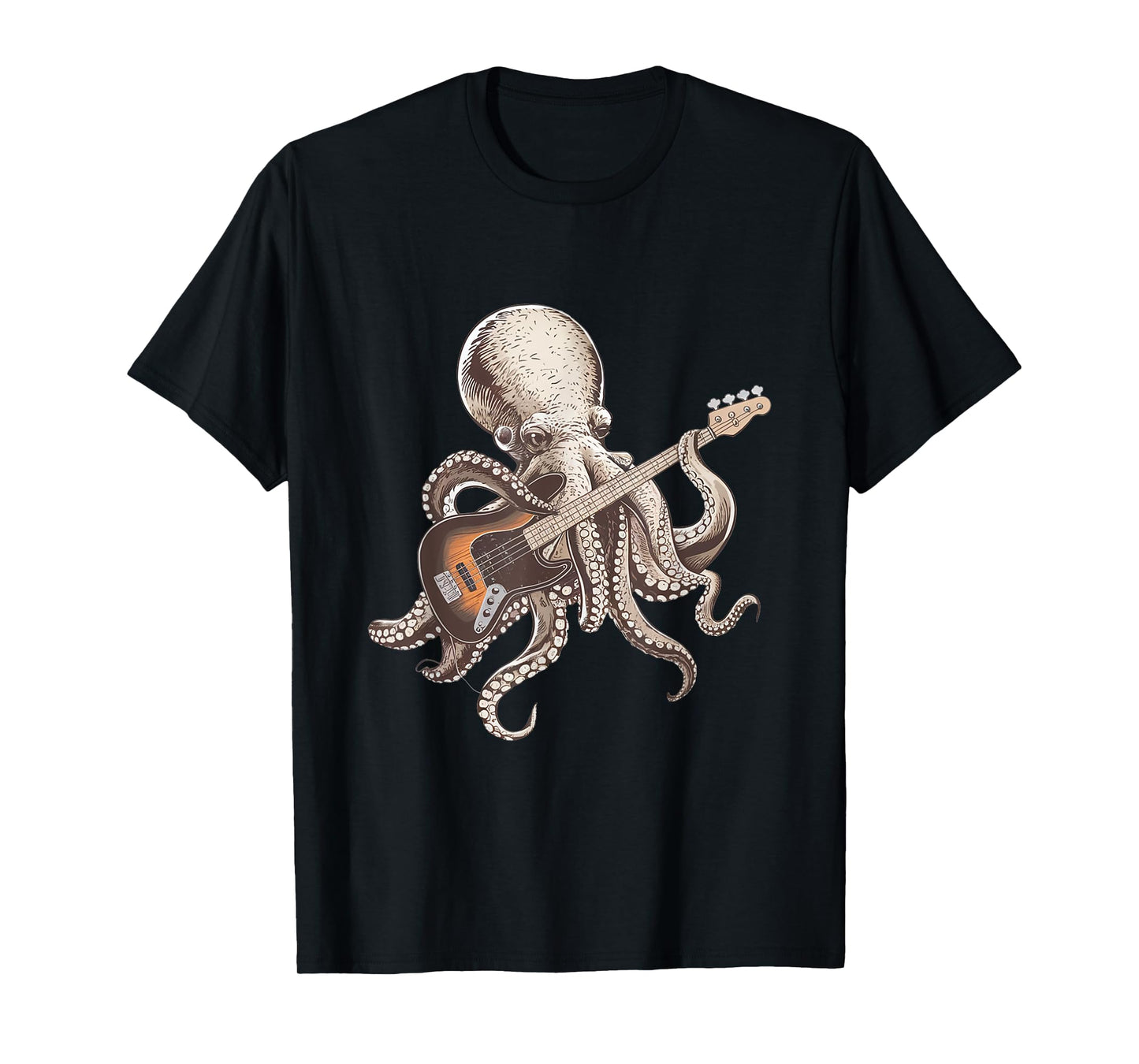 Bassist Octopus, Funny Octopus Playing Guitar Rock Music T-Shirt