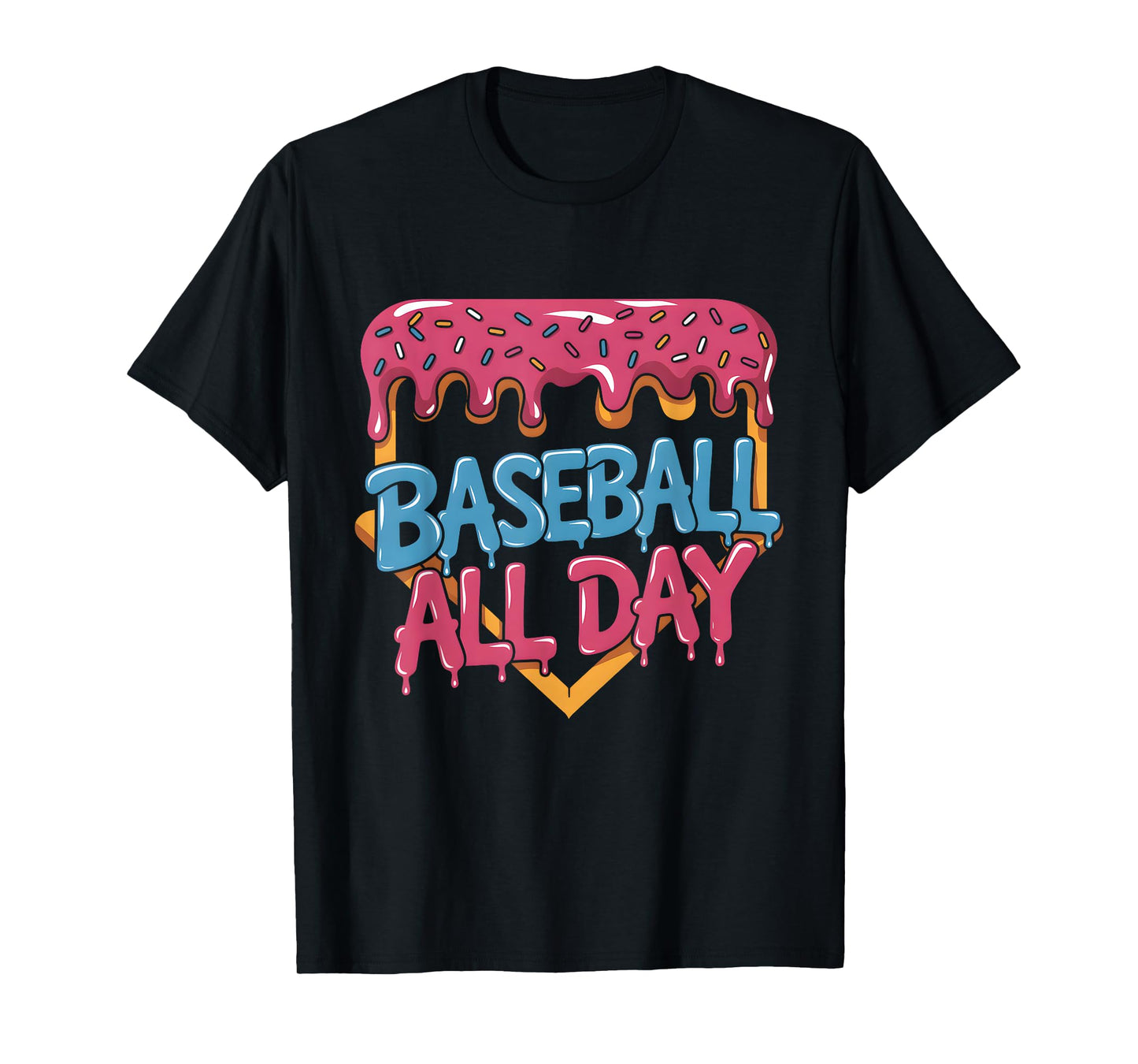 Baseball All Day Drip Home Plate Ice Cream T-Shirt