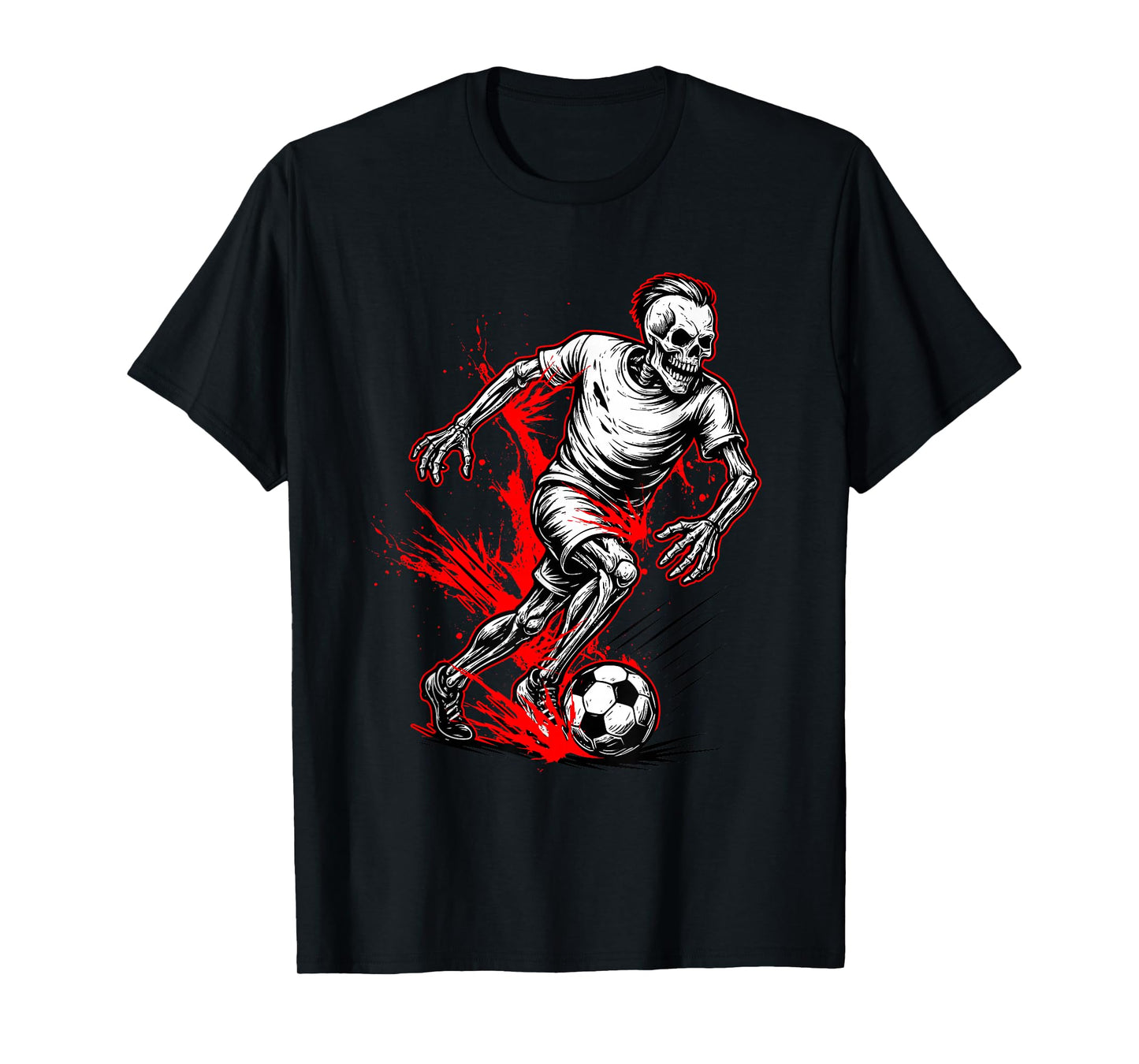 Skeleton Soccer Player - Spooky Halloween Ghost T-Shirt
