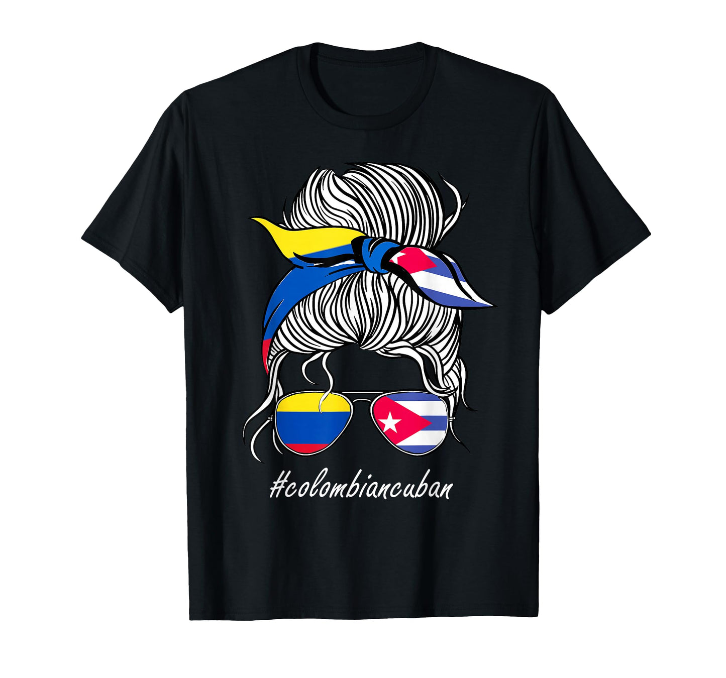 Cuba Women Colombia Flag Roots Country Girl Cuba Flag T-Shirt