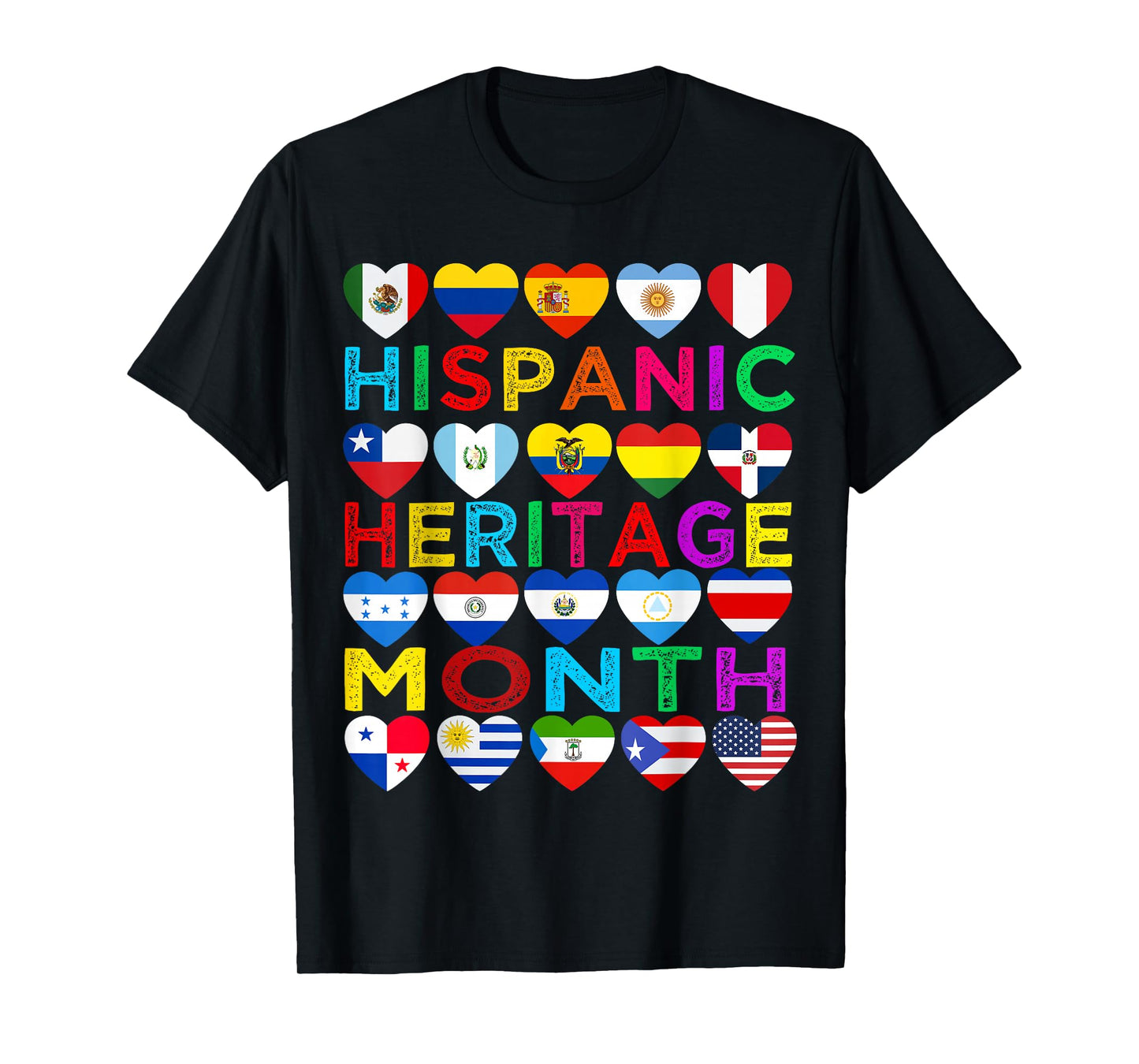 Hispanic Heritage Month National Latino Countries Flags T-Shirt