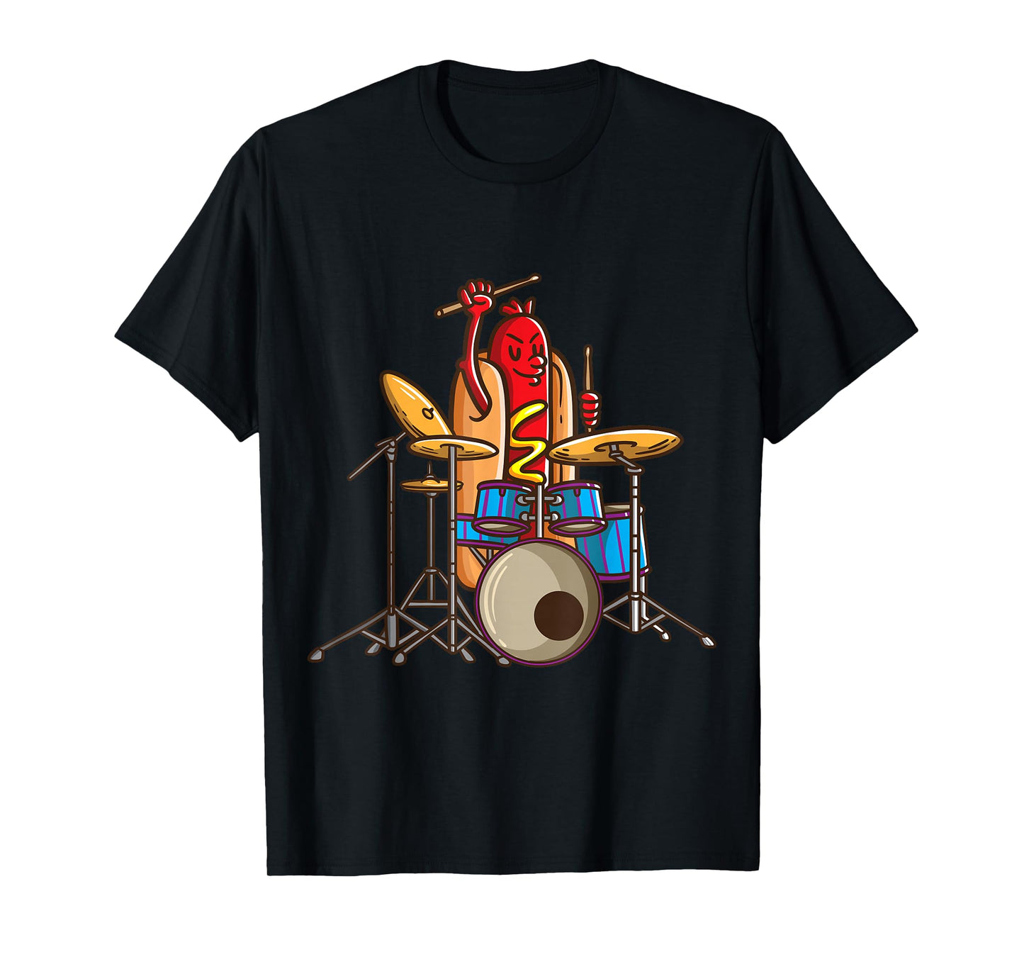 Hotdog Drummer Shirt Drum and Bass Percussionist Music Shirt T-Shirt