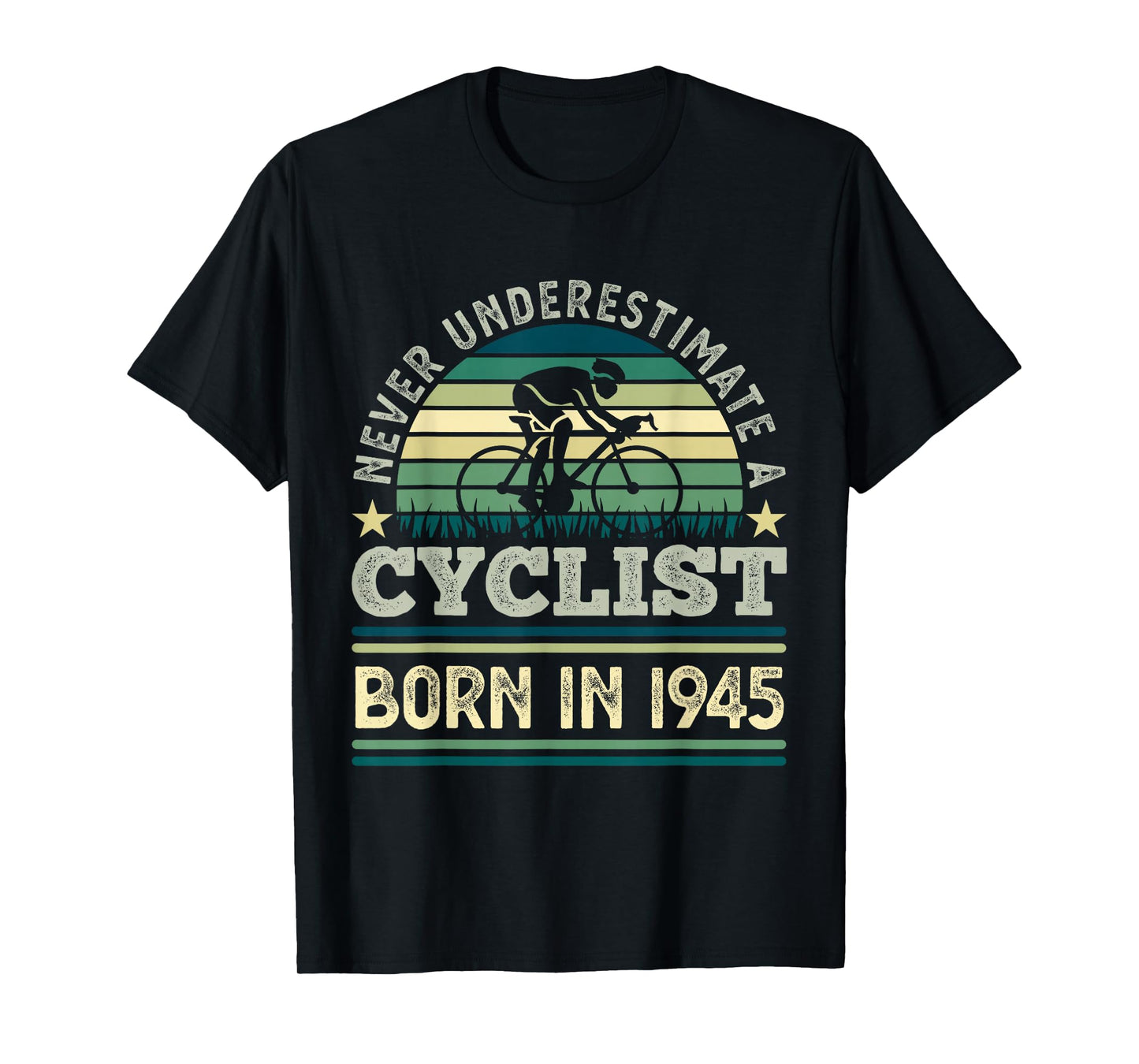 Cyclist born in 1945 80th Birthday Cycling Bicycle T-Shirt