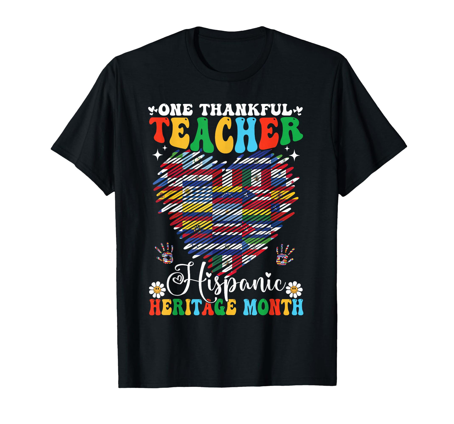 One Thankful Teacher Hispanic Heritage Month 2025 Countries T-Shirt