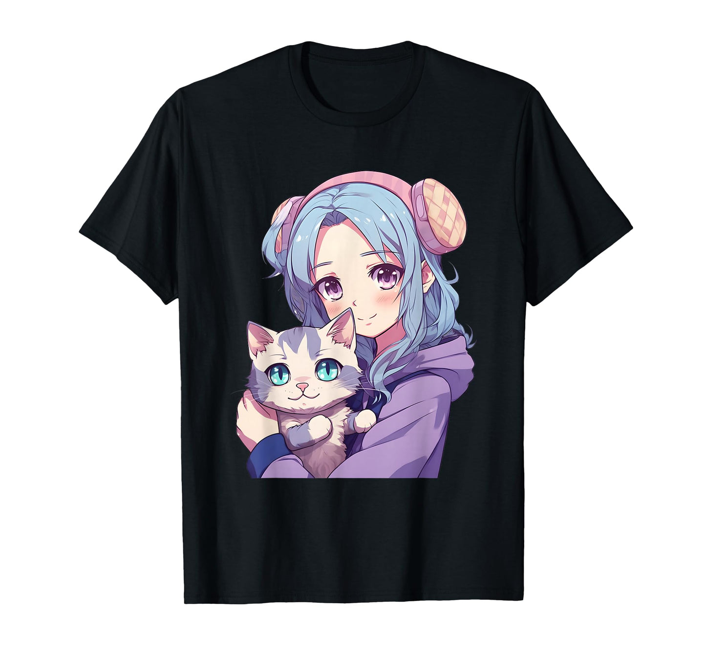 Japanese Kawaii Girl Anime & Cats for Teens Girls T-Shirt