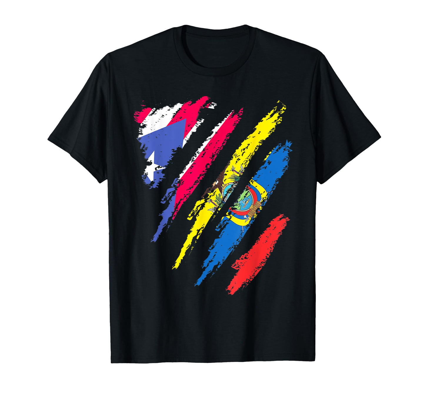 Puerto Rico Flag Ecuador Grown Patriot Country Stripes T-Shirt