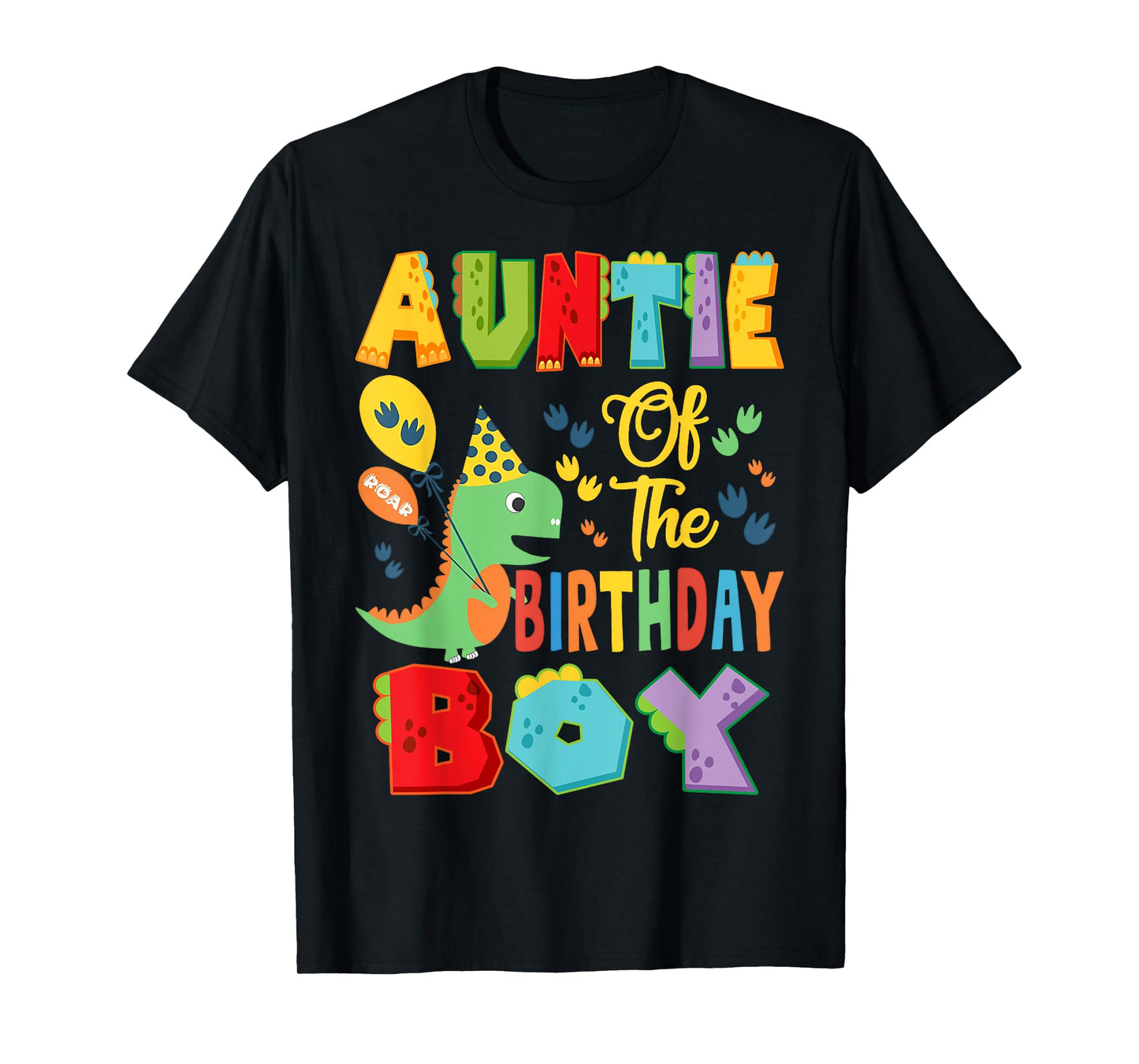 Auntie Of The Birthday Boy T-Rex Dinosaur 1St Birthday T-Shirt
