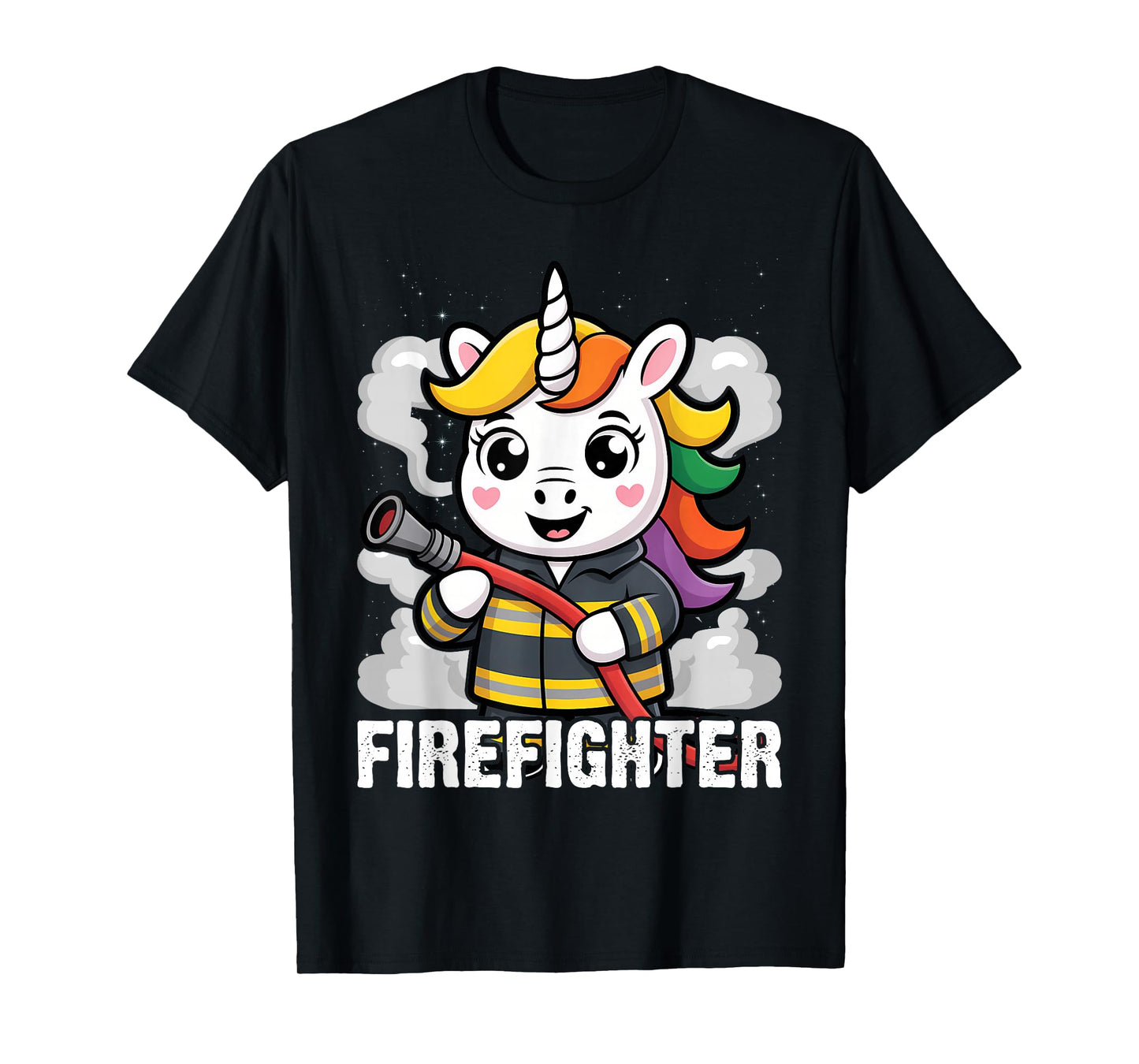 Firefighter Unicorn Kids Girls Women Rainbow Firefighting T-Shirt