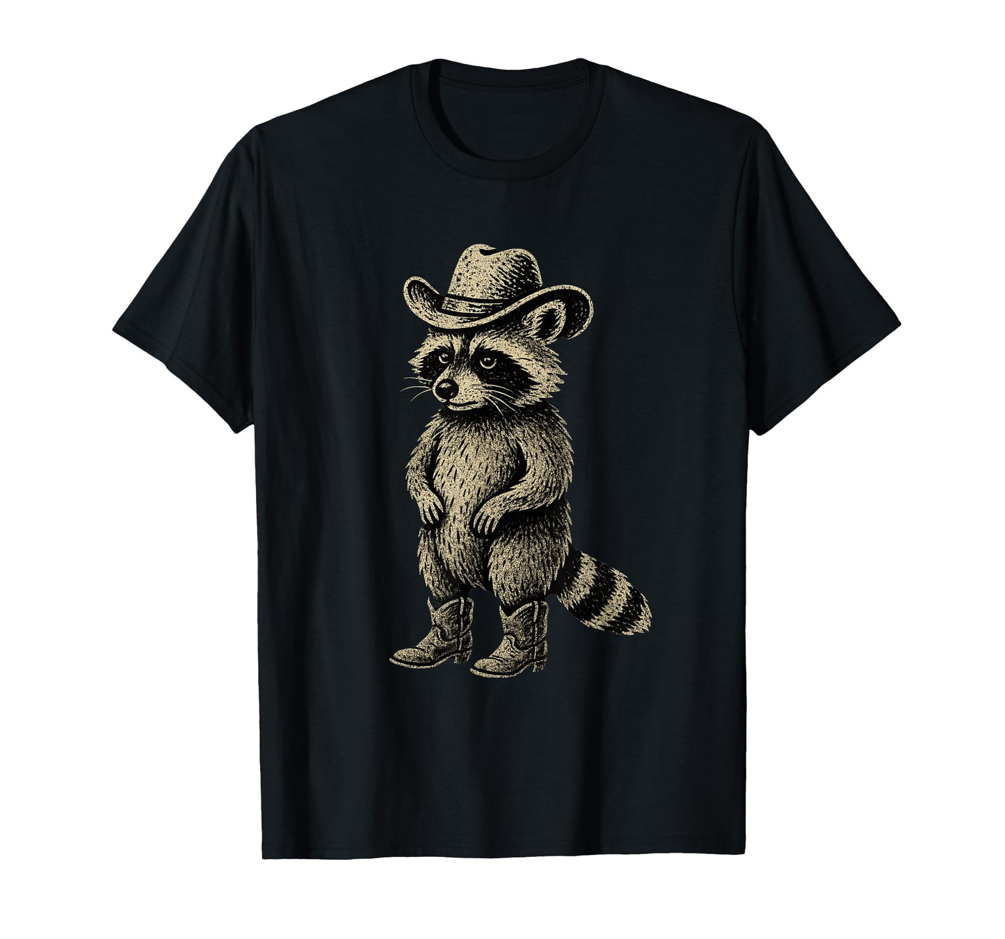 Vintage Raccoon Cowboy Cowgirl Raccoon T-Shirt