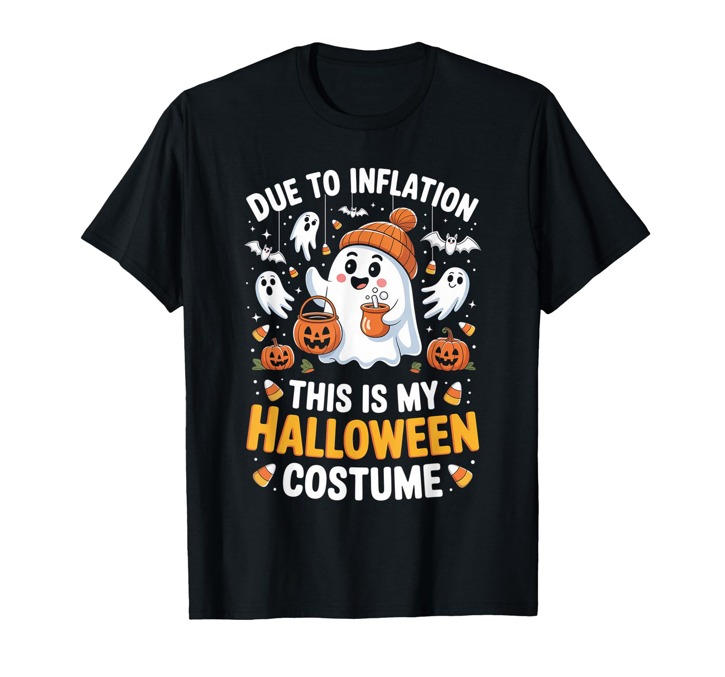 Due To Inflation This Is My Halloween Costume Ghost Pumpkin T-Shirt