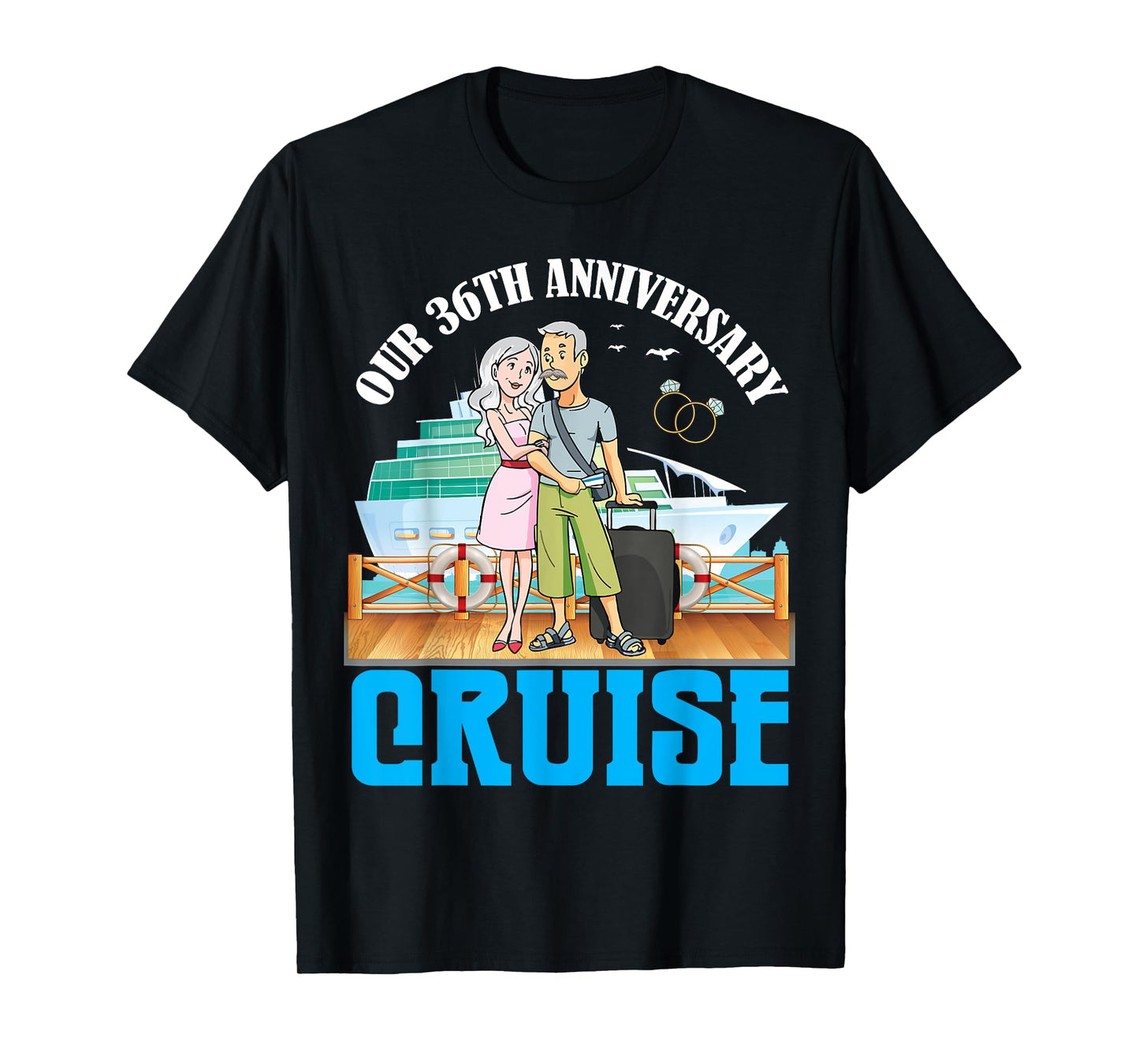 Couple Together Our 36th Anniversary Cruise Romantic Getaway T-Shirt