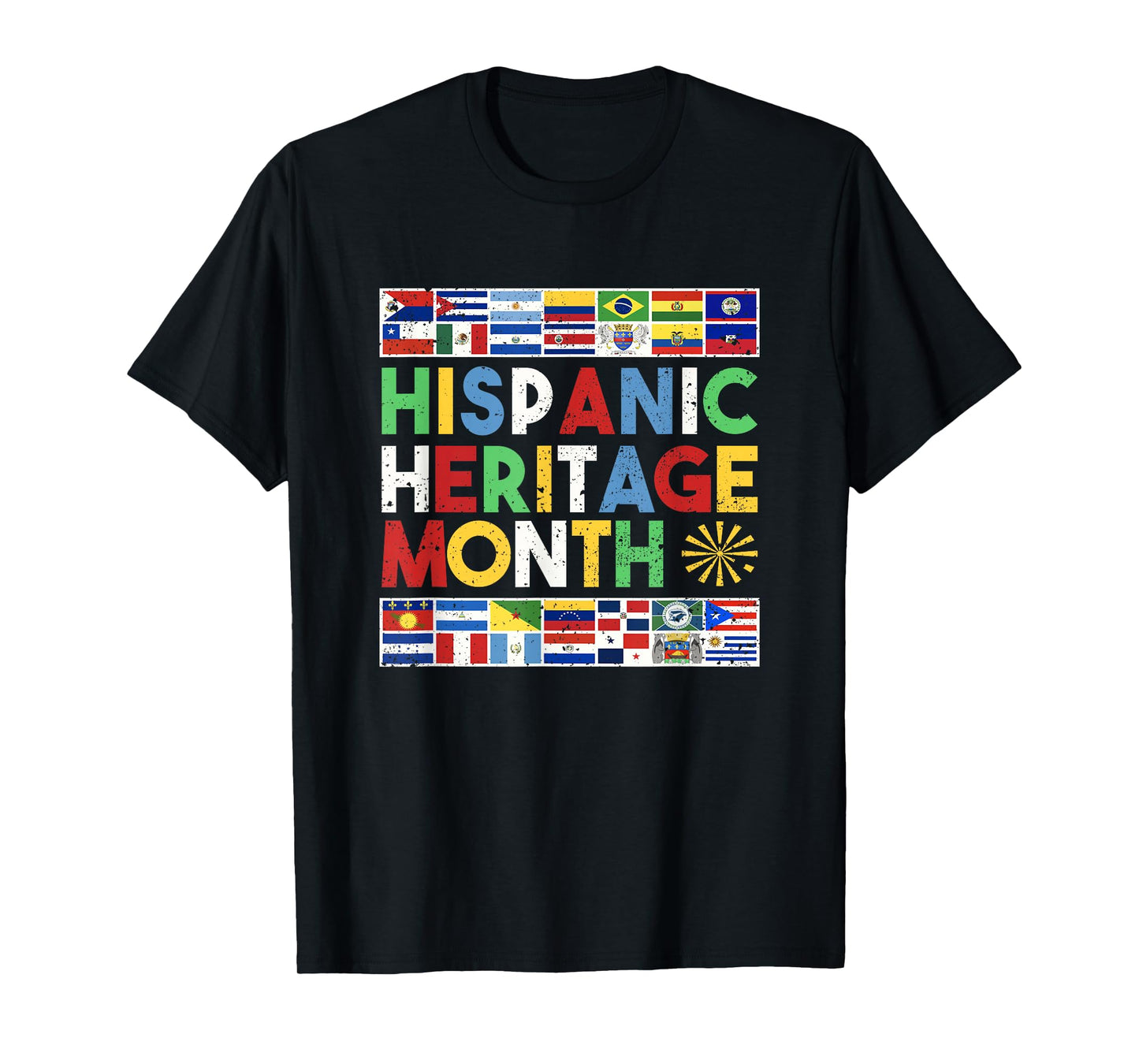 Hispanic Heritage Month Distressed Flags T-Shirt