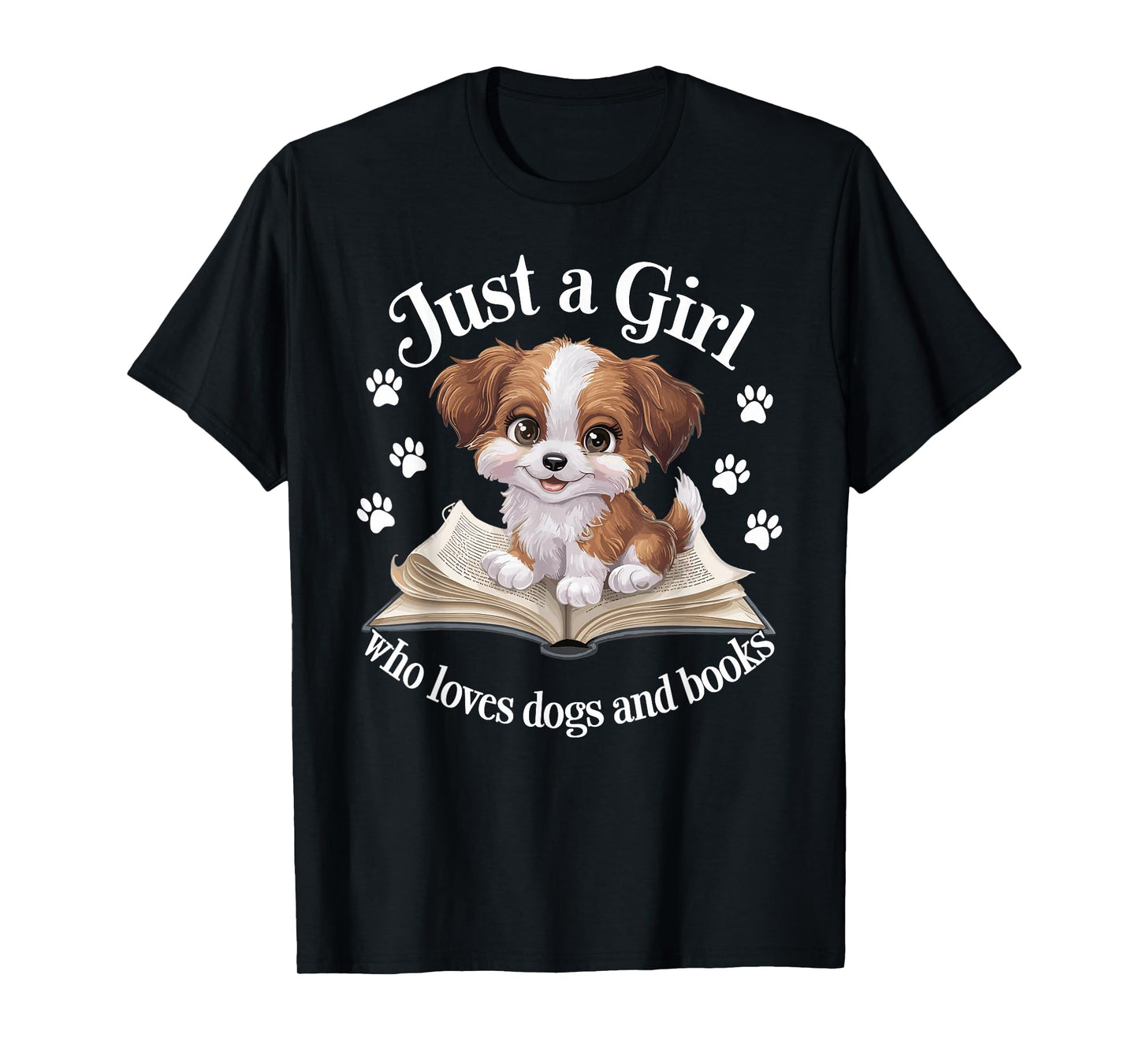 Just a Girl Who Loves Dogs and Books Cute Dog T-Shirt