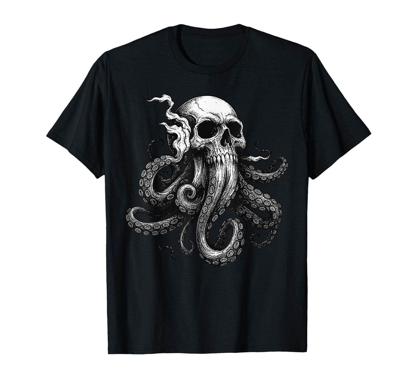 Cthulhu Kraken Skull Octopus Graphic Nautical Sea Monster T-Shirt