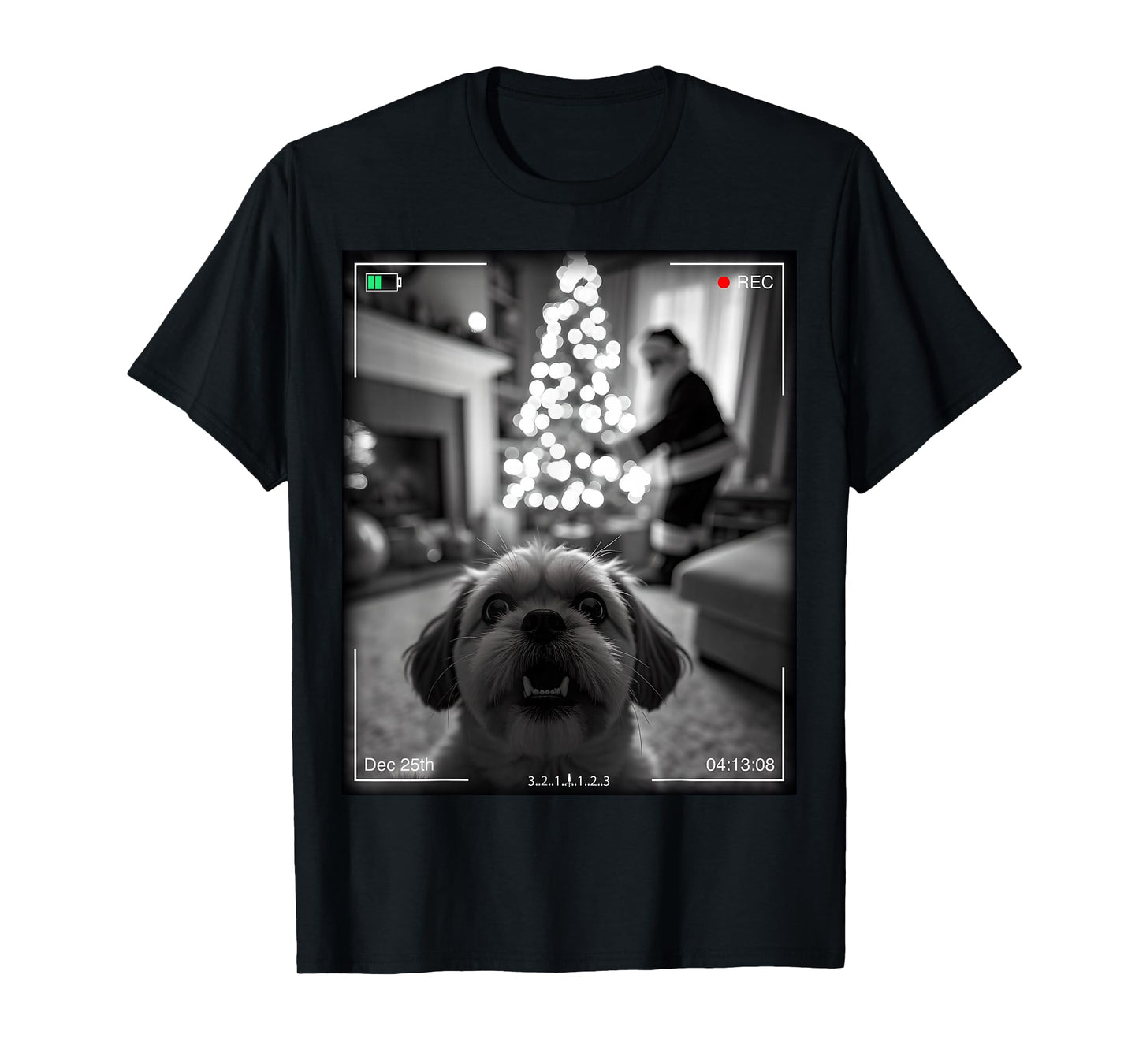 Shih Tzu Catches Santa On Camera Xmas T-Shirt