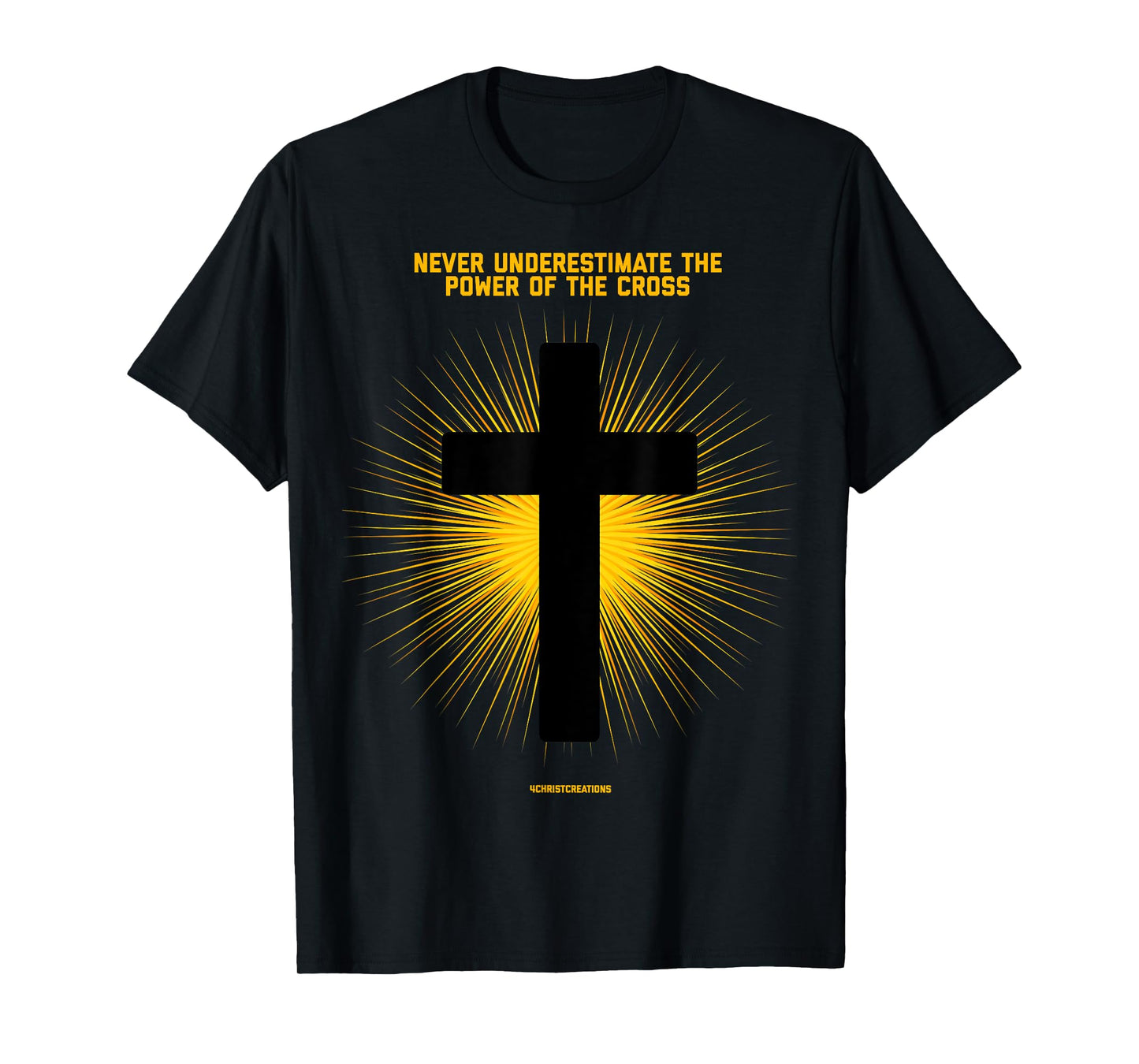 Mens Never Underestimate Christian Faith Cross Jesus Christ T-Shirt