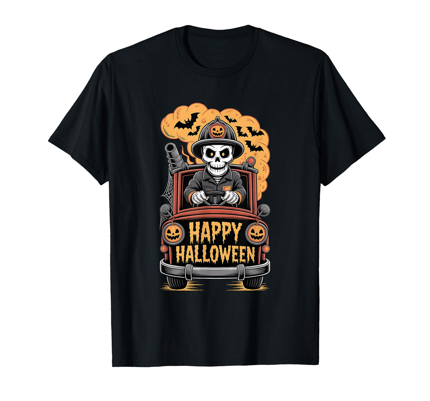 Skeleton Halloween Fire Department T-Shirt