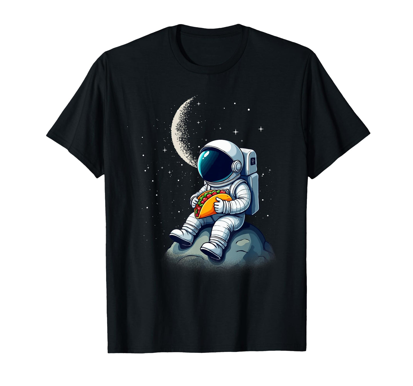 Astronaut Eating A Taco Food In Space T-Shirt