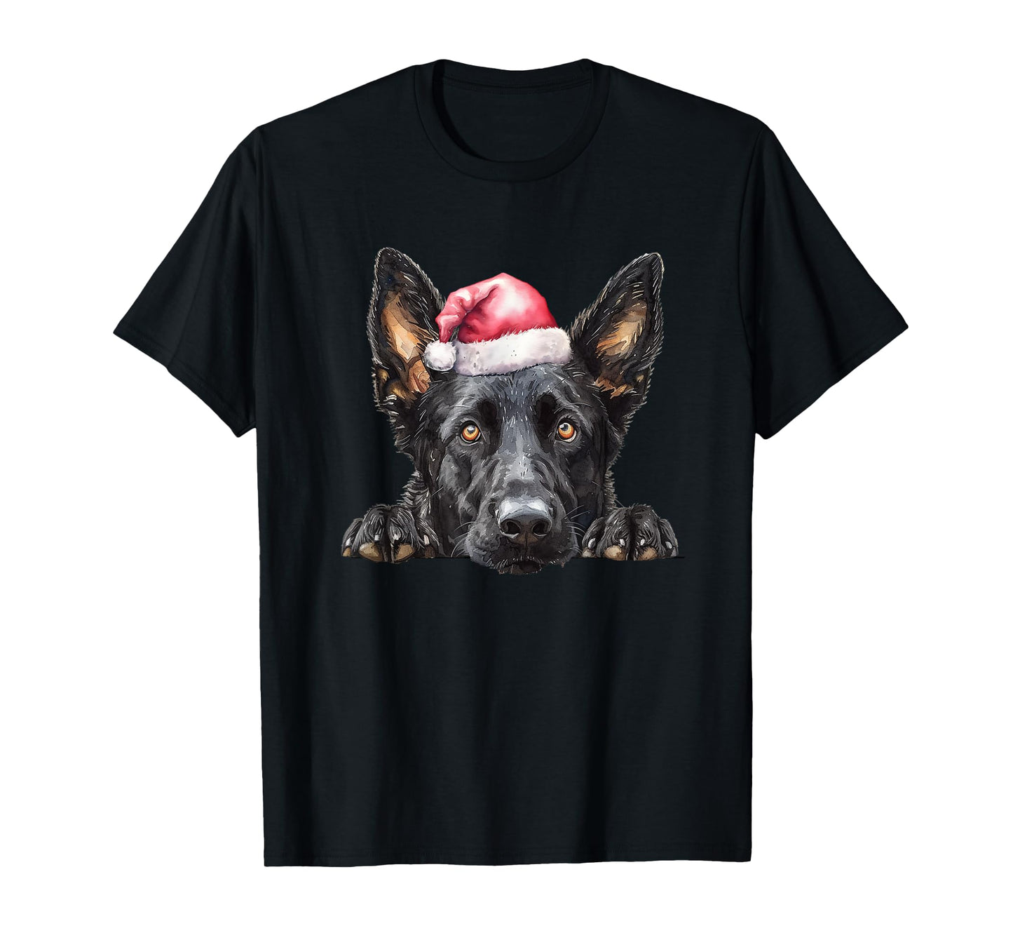 Dutch Shepherd Dog Santa Clause Hat Xmas Christmas T-Shirt for Men Women