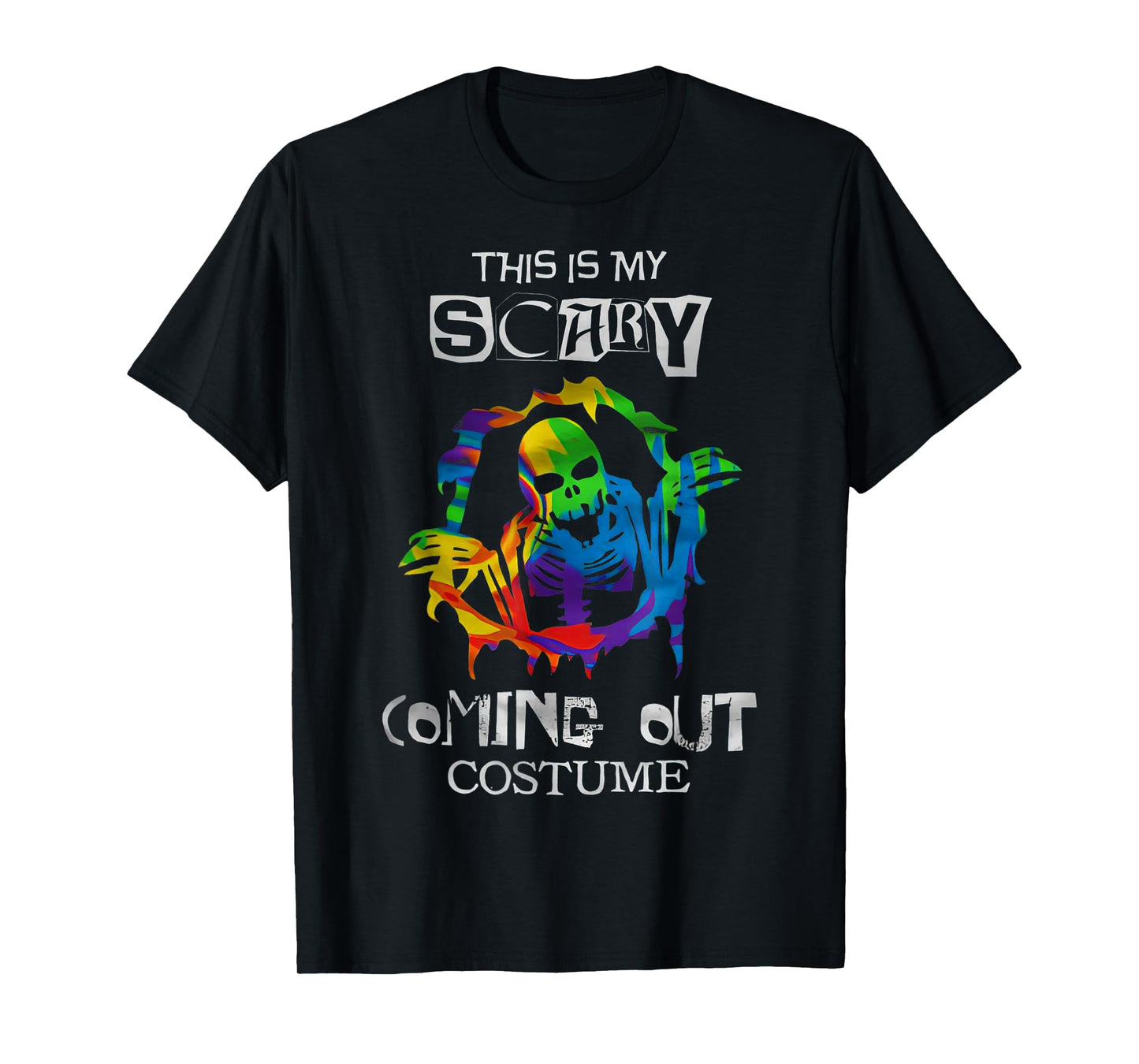 Scary Coming Out Costume Gay Halloween Funny Lgbt Pride T-Shirt