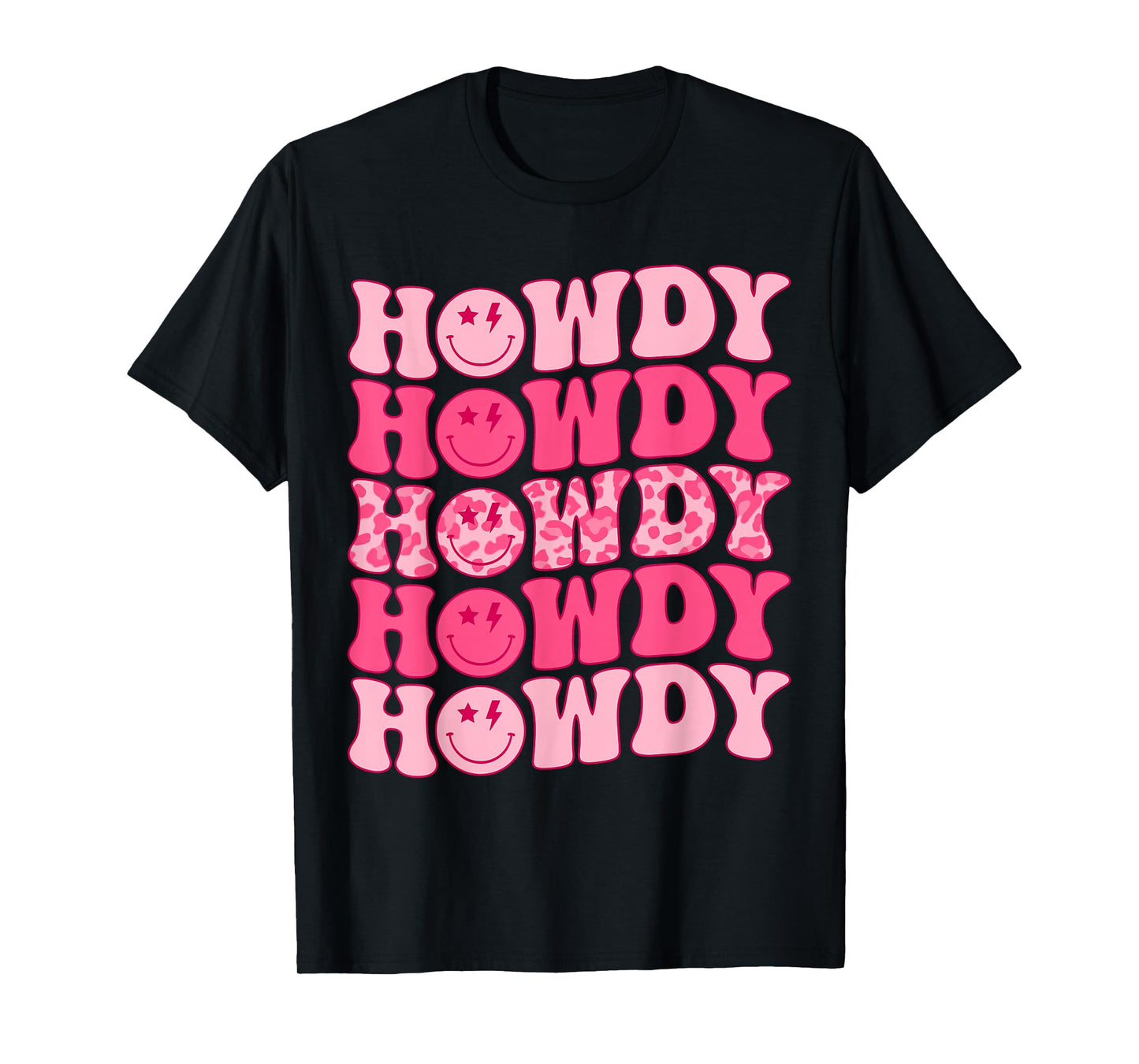 Groovy Howdy Western Girl Country Rodeo Pink Cowgirl Retro T-Shirt