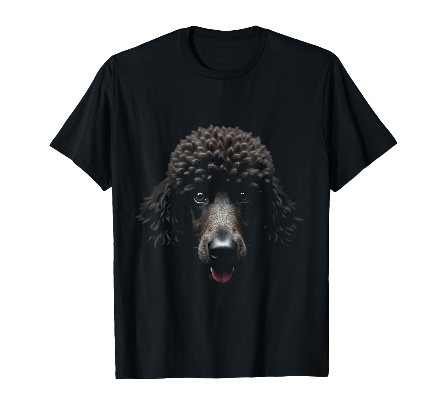 Black Poodle Dog Poodle Face T-Shirt